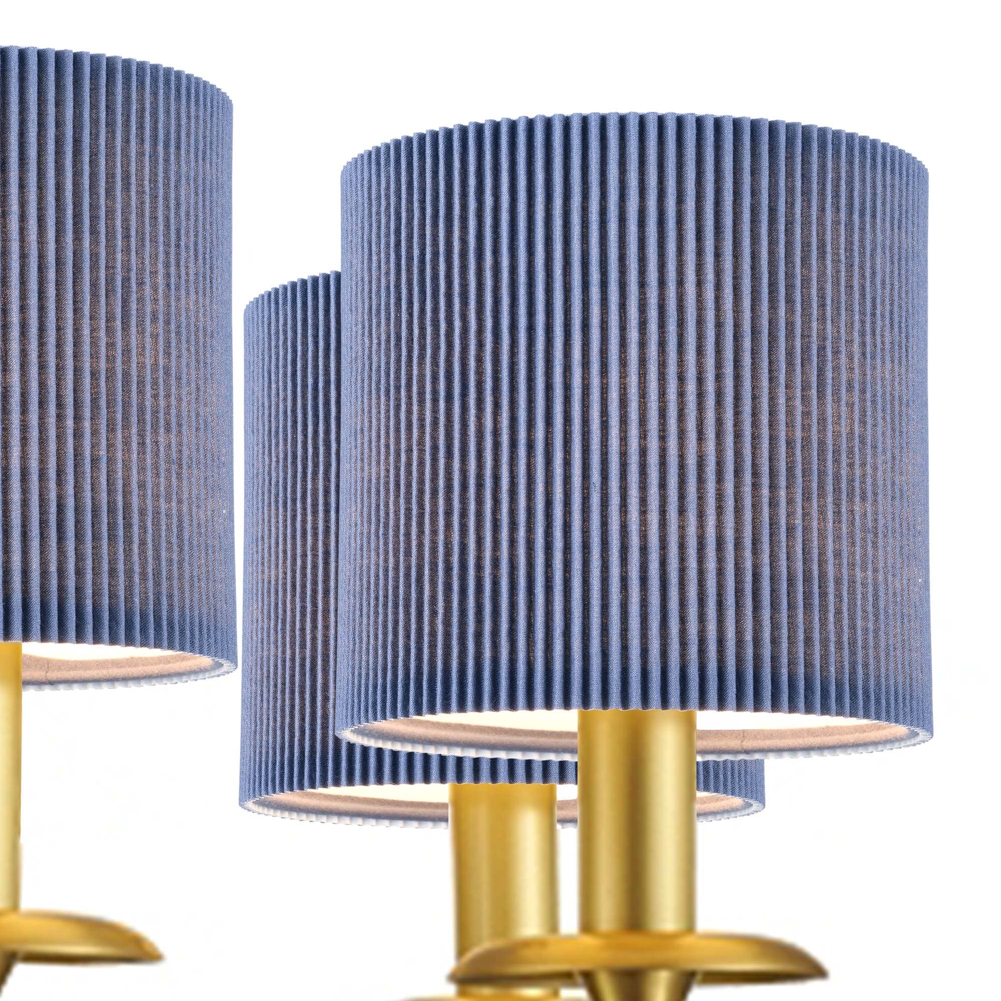 LAMPWELL KETTE Clip-on Chandelier Fabric Lamp Shades - Set of 6 Small Drum Lamp Shades 5.4