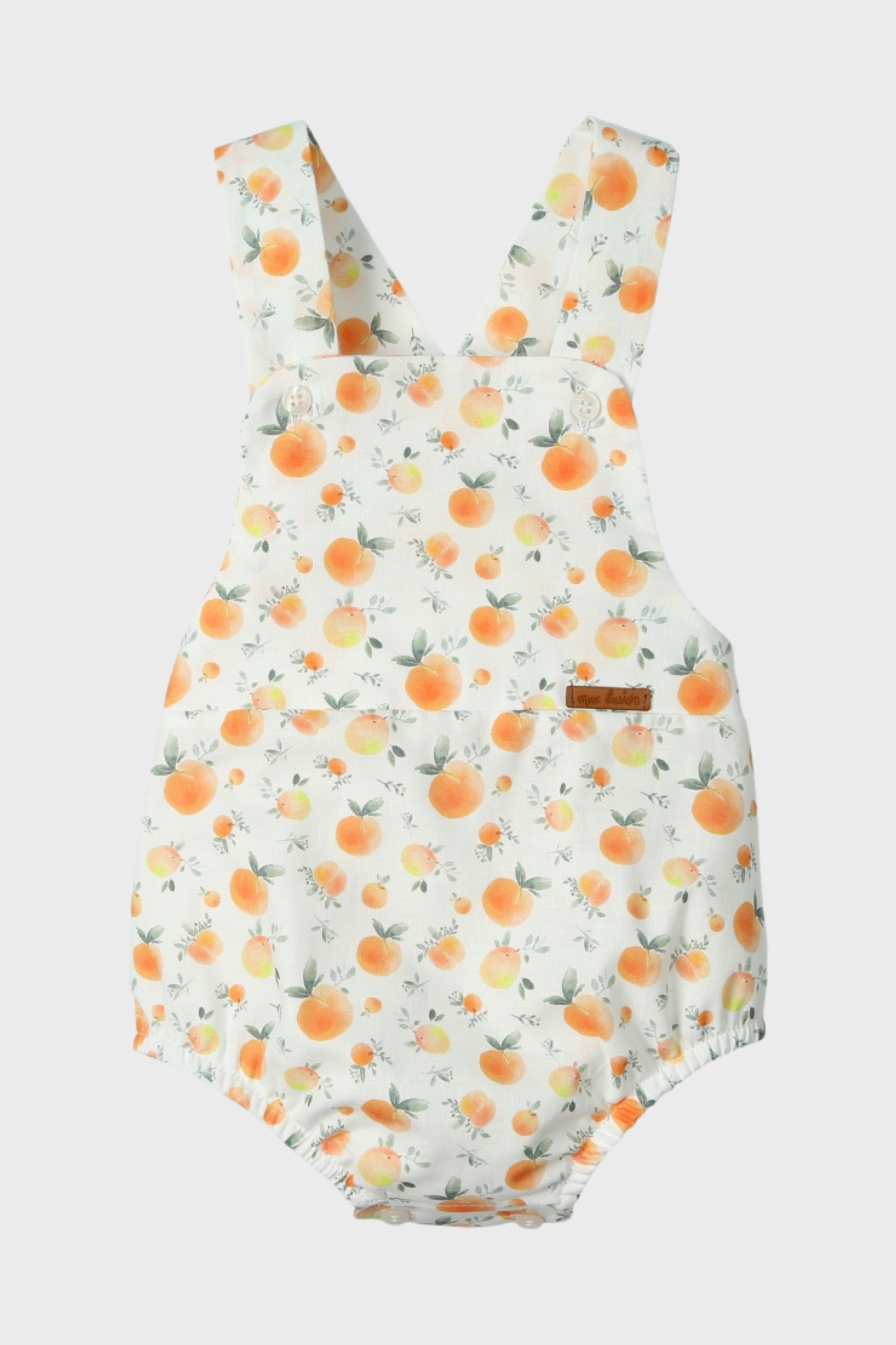 Stylish Quentin Peach Print Dungaree Romper Jumpsuit for Women - Perfect for Summer Outfits, Casual Wear & Outdoor Adventures
