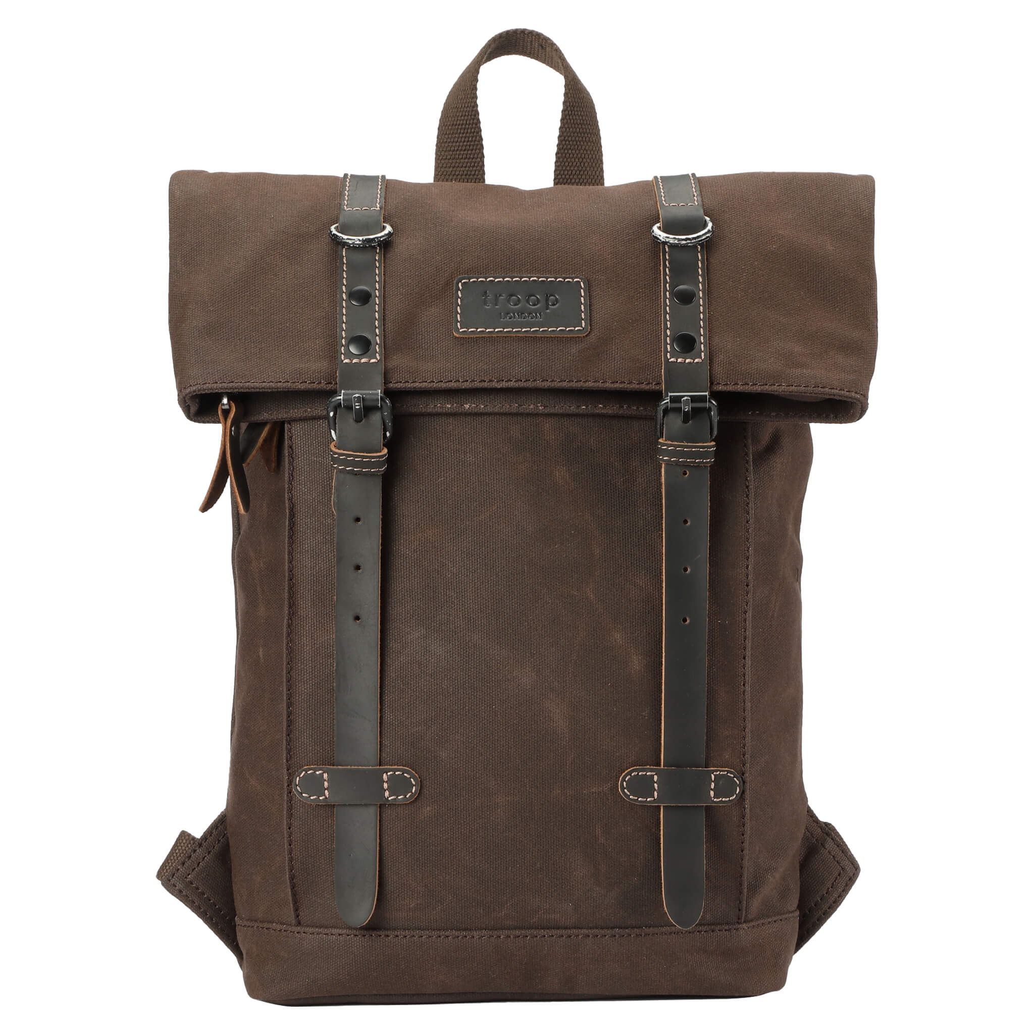Troop London Heritage Small Canvas Backpack - Vintage Style Lightweight Daypack for Men & Women - Perfect for Travel, Hiking, School and Everyday Use