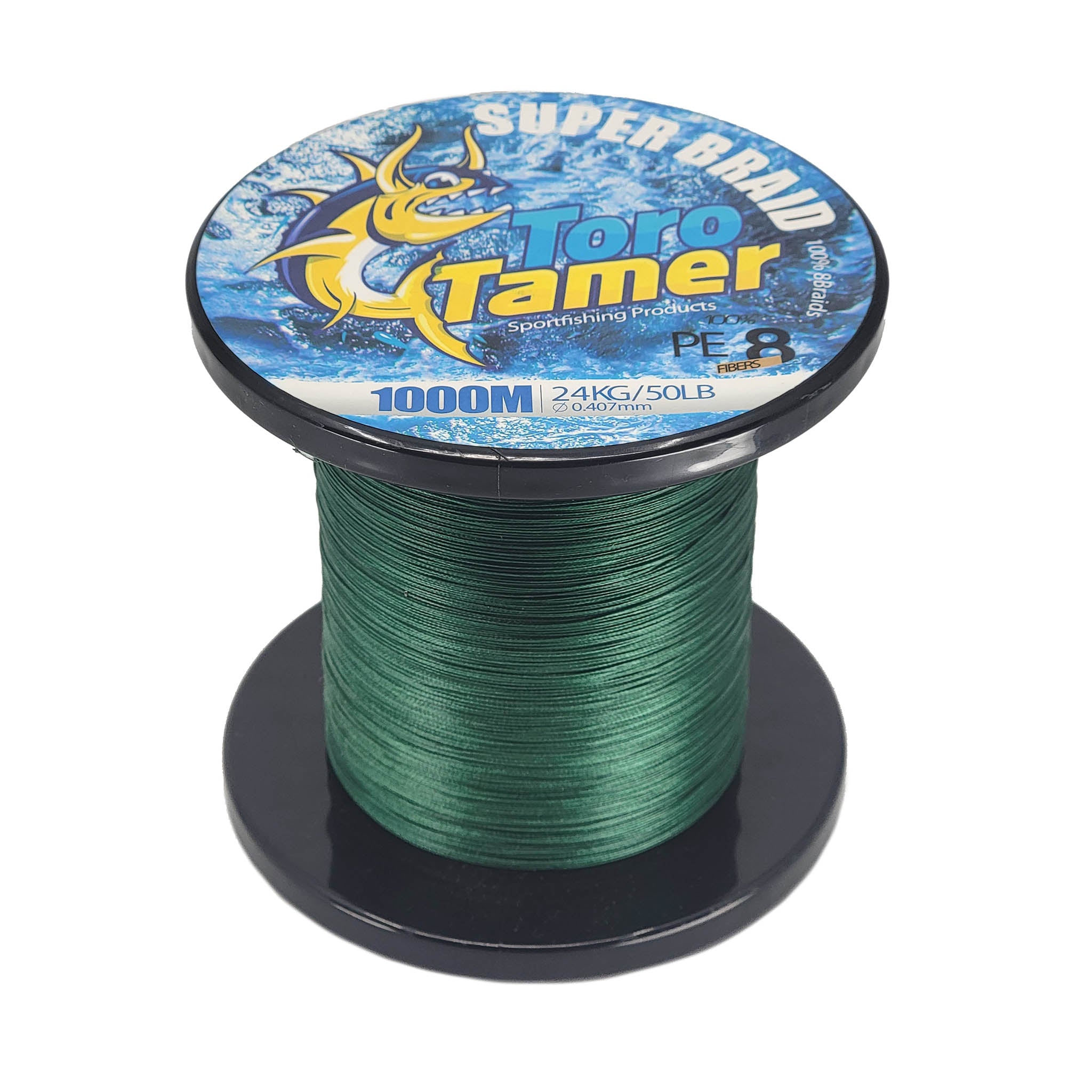 Toro Tamer 8 Strand Solid Braid Fishing Line 1000M (3280ft) - High Strength Saltwater & Freshwater Fishing Line for Offshore, Surf Casting, and Deep Sea Fishing