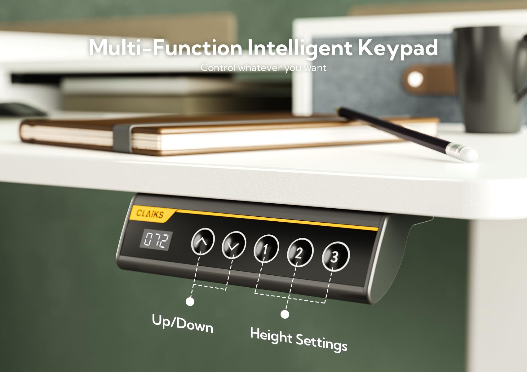 Claiks Electric Standing Desk with Drawers - 63