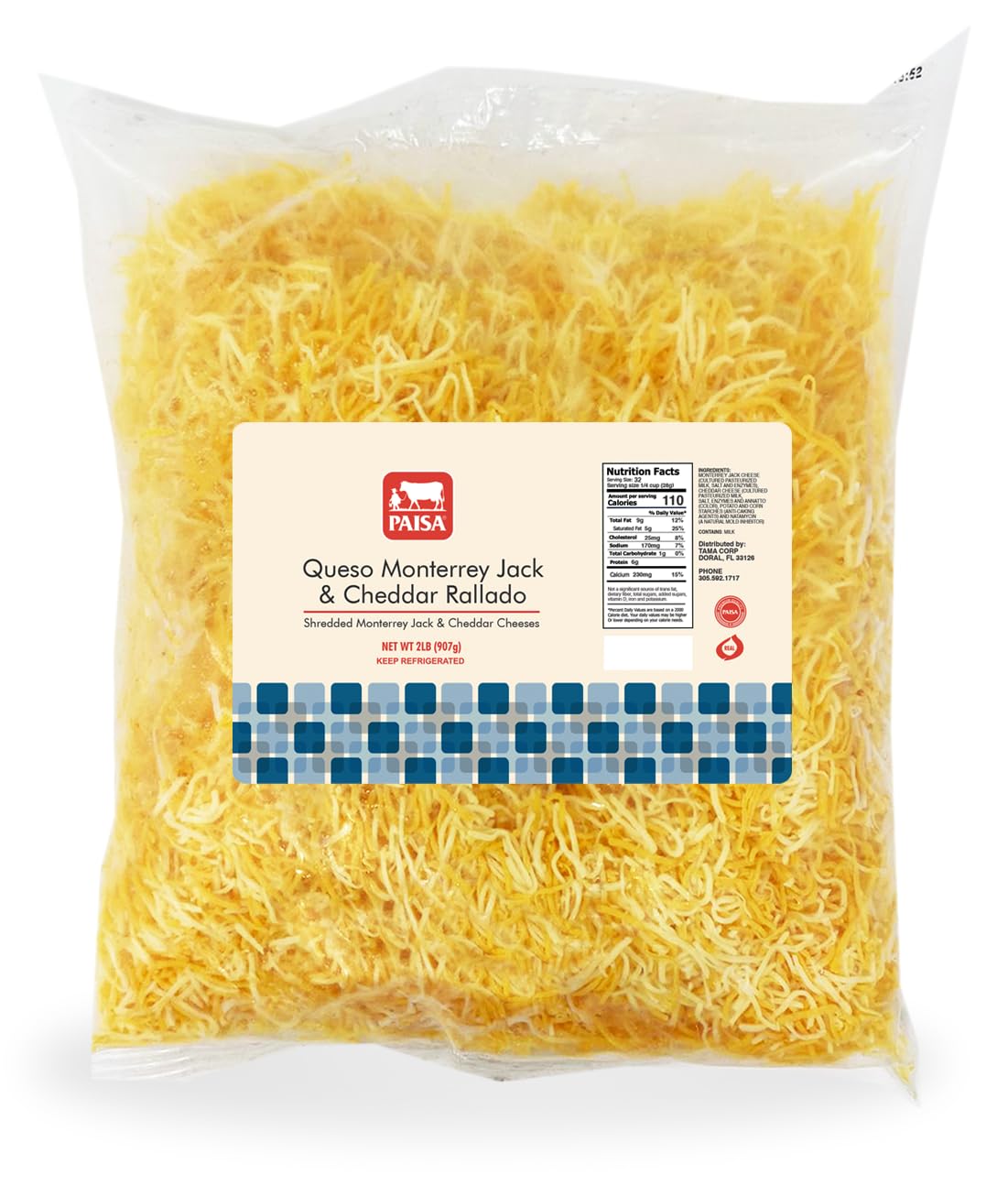 Best Shredded Monterey Jack & Cheddar Cheese Blend - 2-4 lb Pack | Perfect for Tacos, Nachos, Quesadillas & Melting Recipes