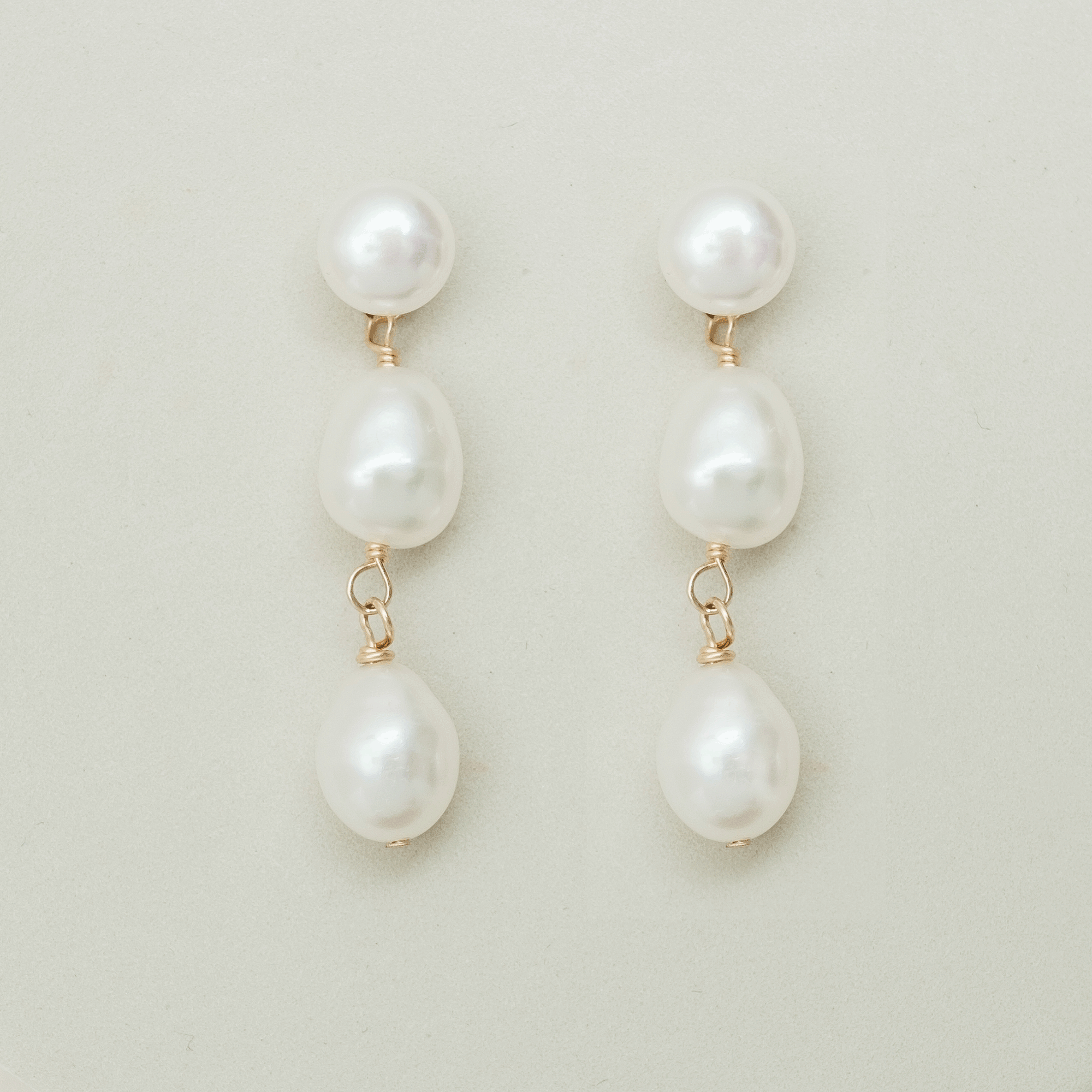 Elegant Triple Freshwater Pearl Drop Earrings for Women - Perfect for Weddings, Parties & Everyday Wear