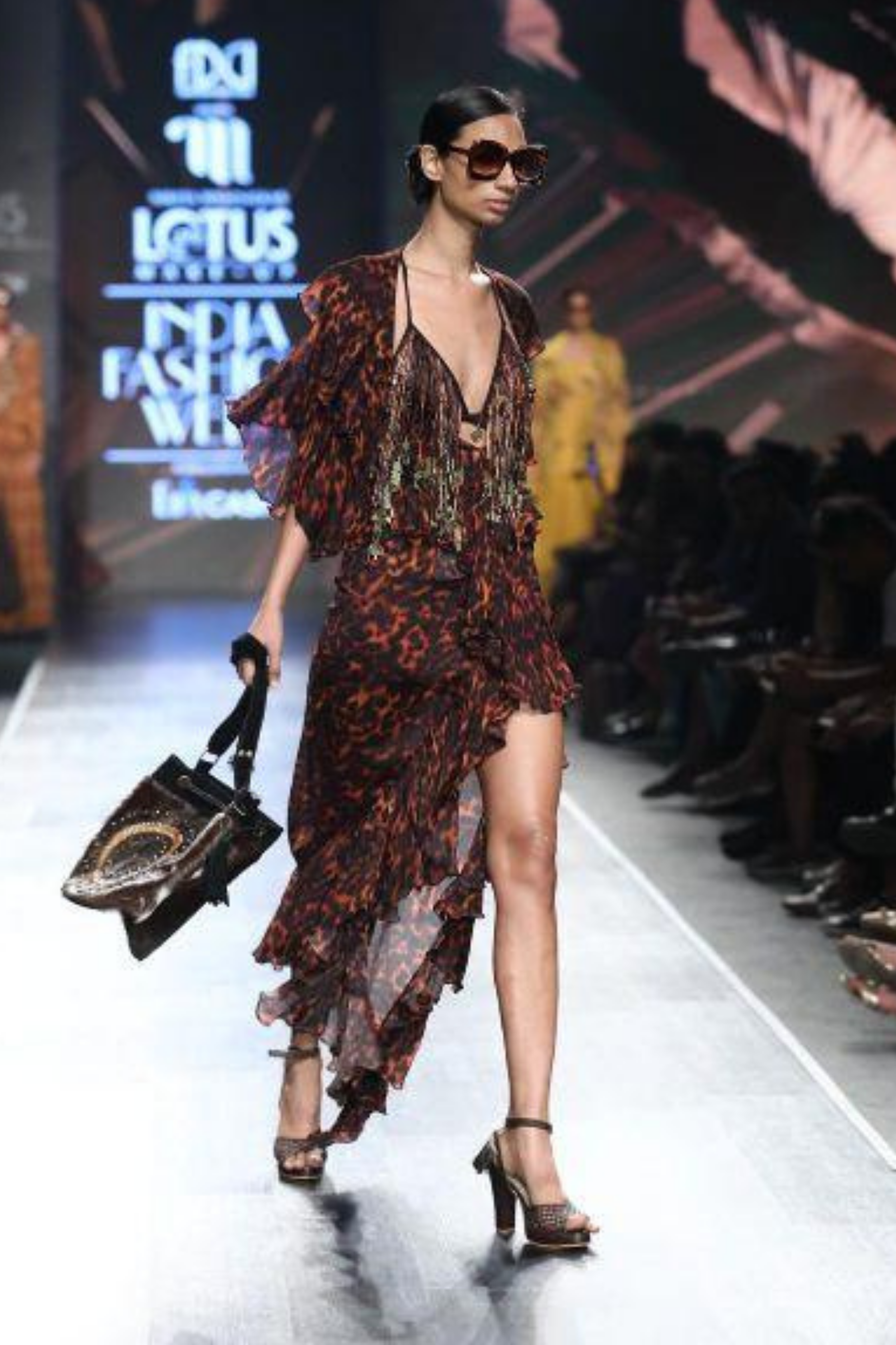 Elegant Stone Print Ruffled Sleeves Dress for Women - Flowy Summer Dress for Casual Outings, Beach Vacations & Date Nights