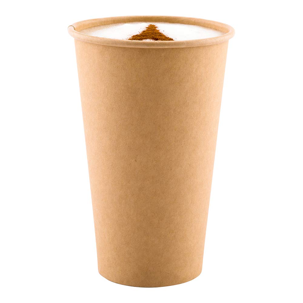 Eco-Friendly 16 oz Recyclable Brown Paper Coffee Cups - 1000 Pack, Leak-Resistant Rolled Rim, No Artificial Dyes | Perfect for Coffee Shops, Restaurants, Offices & Events