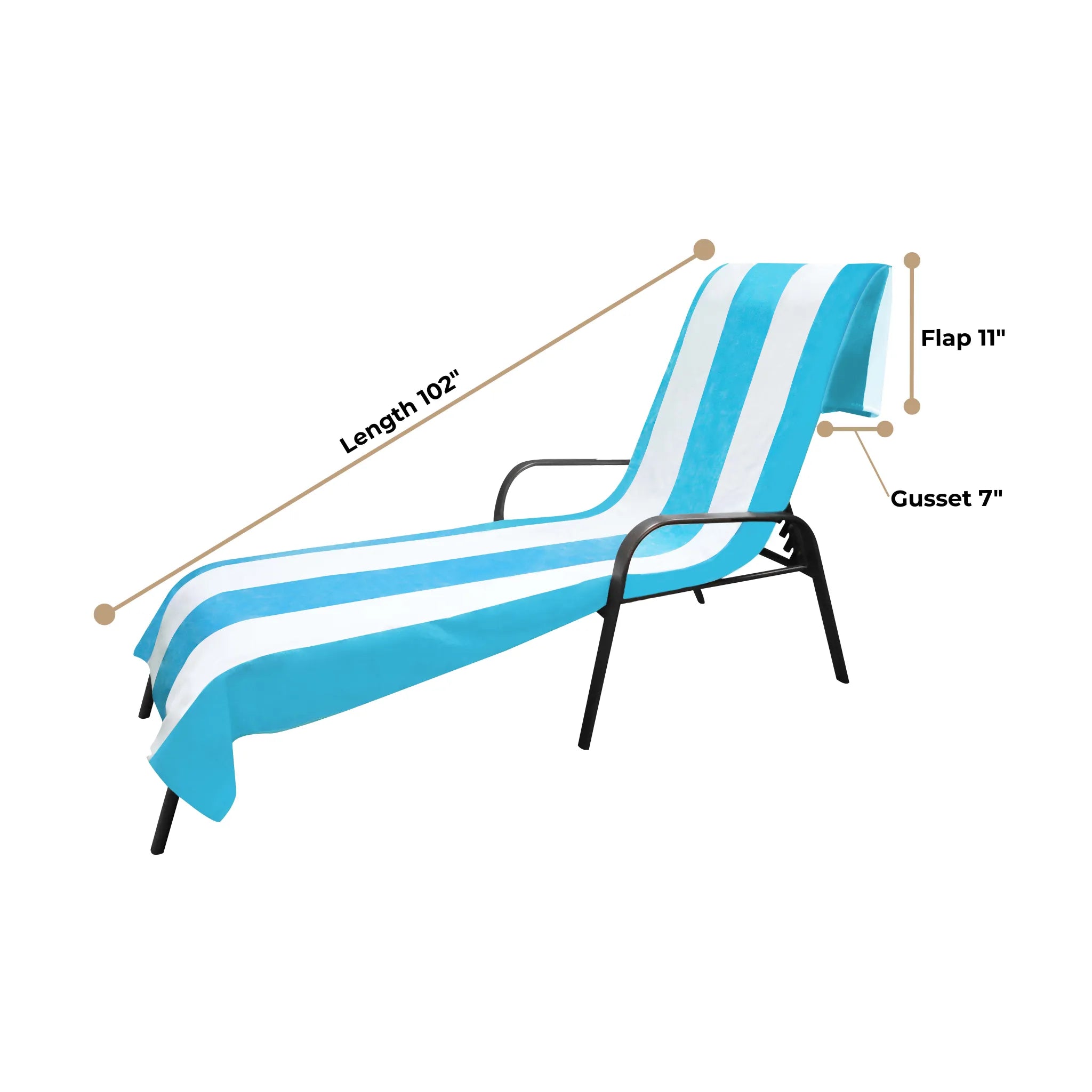 Premium Cabana Striped Cotton Chaise Lounge Chair Cover Set – Standard Size, UV & Water Resistant – Perfect for Poolside, Patio, and Outdoor Furniture Protection