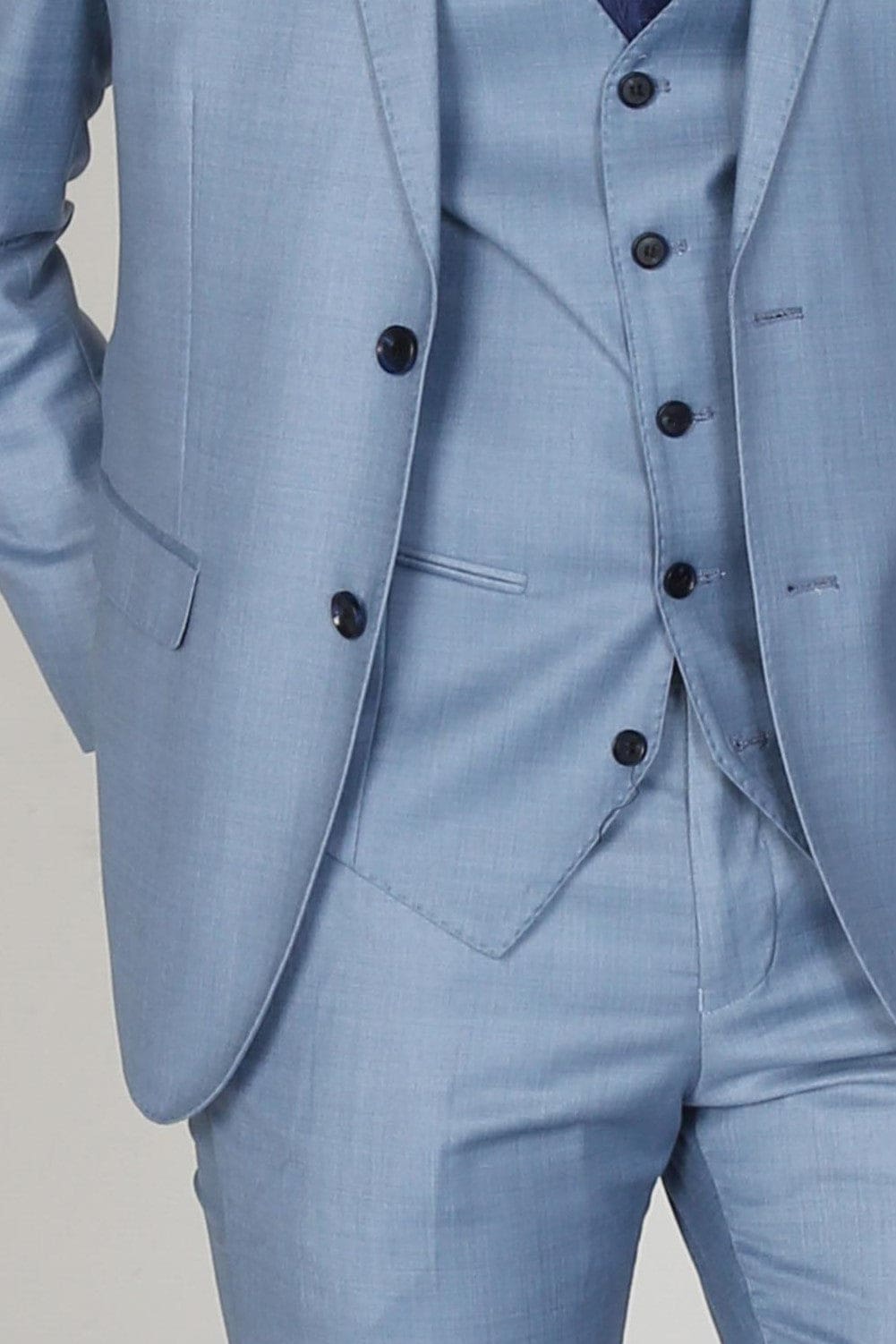 Charles Men's Blue Three Piece Suit - Premium Slim Fit Business Suit Set for Weddings, Office & Formal Events