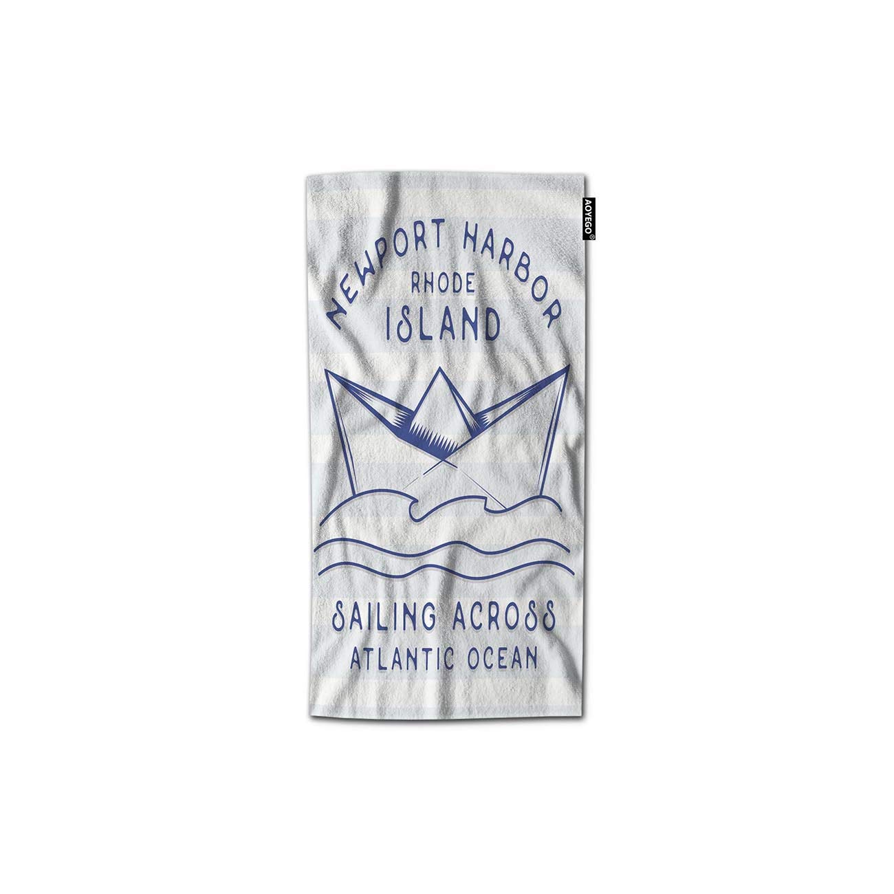AOYEGO Marine Boat Hand Towel - 30x15 Inch Lightweight Polyester-Microfiber Nautical Sailboat Design - Soft & Absorbent Kitchen Towel for Sailing, Boating & Coastal Home Decor
