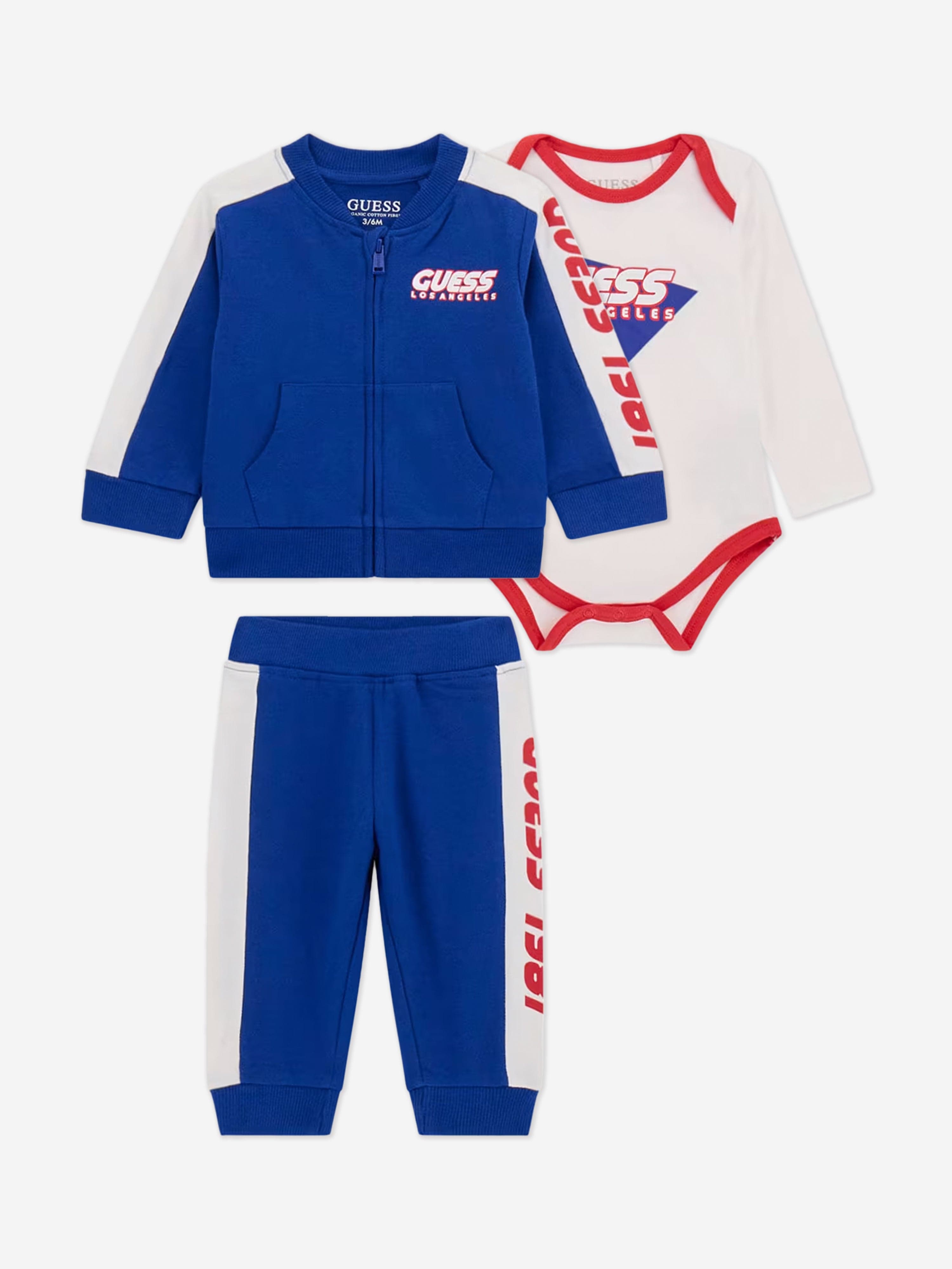 **Baby Boys' 3-Piece Tracksuit Set - Soft Blue Cotton Jogger Outfit for Toddlers | Playtime, Casual Wear & Outdoor Adventures**