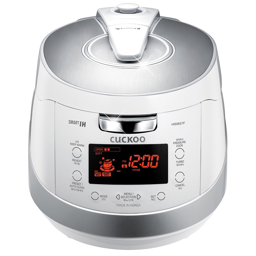 Cuckoo 6-Cup Induction Heating Pressure Rice Cooker - 18 Smart Programs (Glutinous, GABA, Mixed, Sushi) | Korean-Made Non-Stick Inner Pot | White/Silver Design | Perfect for Home Cooking, Meal Prep & Asian Cuisine