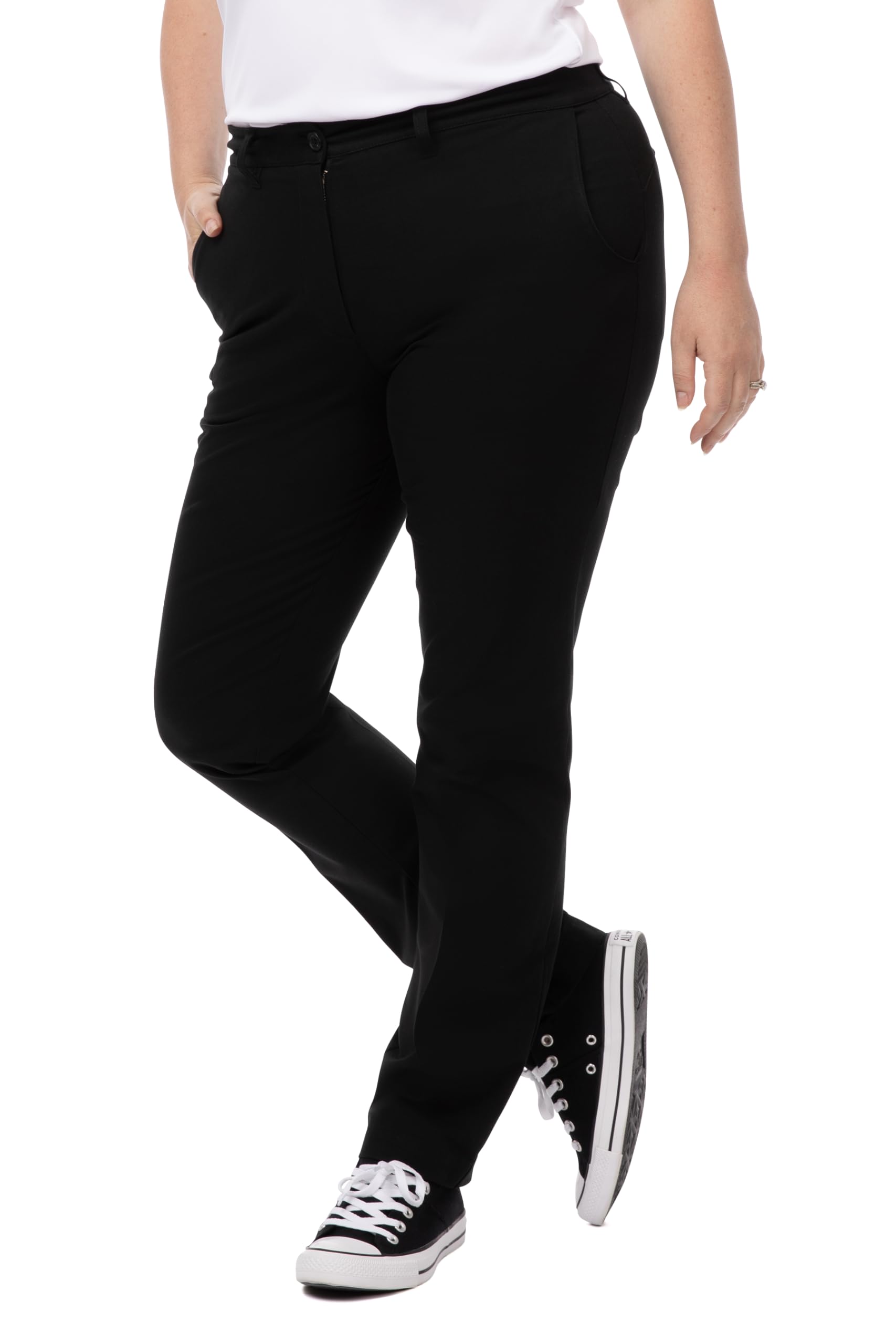 Chef Works Women's Stretch Fit Chino Pants - Comfortable Work Pants for Chefs, Waitresses & Food Service Professionals - Perfect for Restaurant, Kitchen & Hospitality Jobs