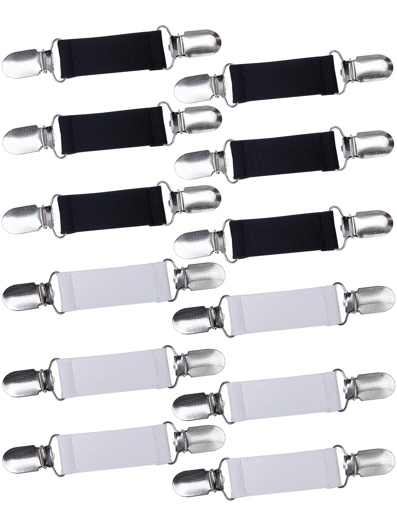 Ruisita 12pcs Stainless Steel Dress Clips for Gloves & Garments - Fashion Fit Elastic Clips for Laundry & Travel