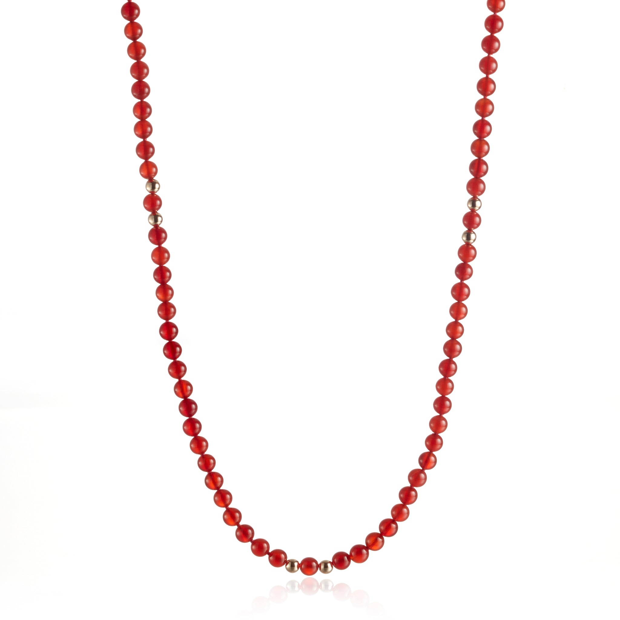 6mm Carnelian Rope Necklace for Women - Natural Gemstone Beaded Jewelry for Healing, Chakra Balancing & Spiritual Protection - Perfect for Yoga, Meditation & Boho Fashion