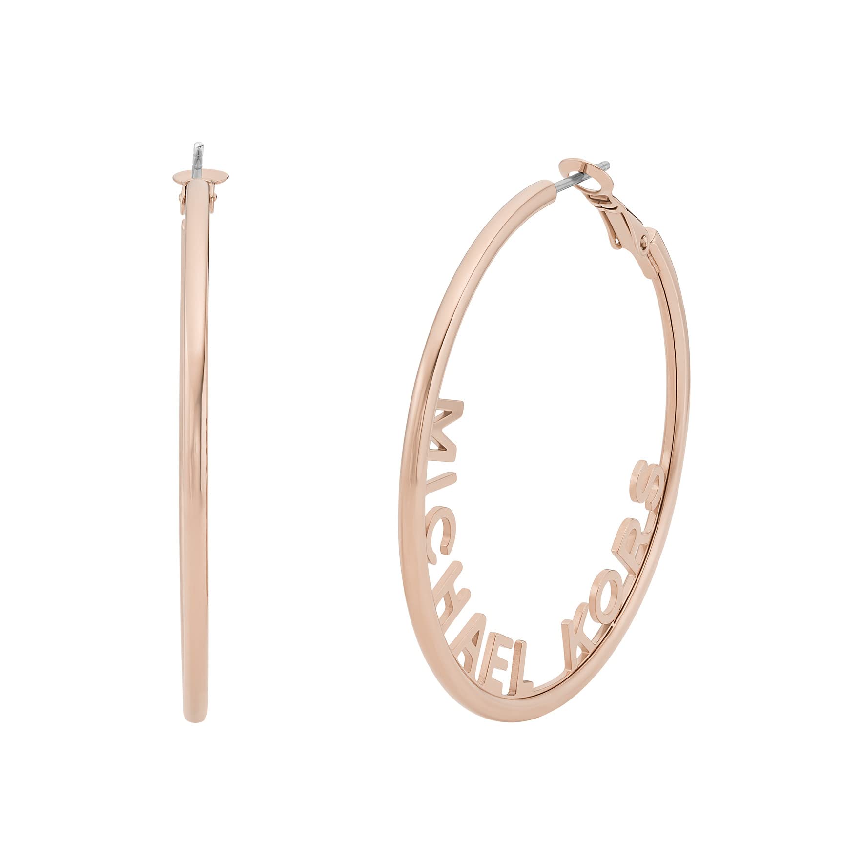 Michael Kors Gold-Tone Hoop Earrings for Women - Stainless Steel Huggie Earrings | Fashion Jewelry Gift for Her | Perfect for Everyday Wear, Office & Date Night