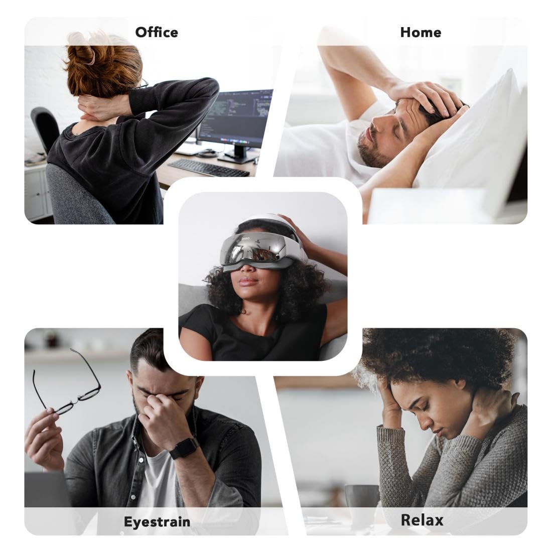 Breo iDream3 Rechargeable Head Massager with Scalp Massage & Remote Control - Relaxing Head and Neck Massager for Stress Relief, Tension Headaches - Perfect for Home, Office & Travel Use