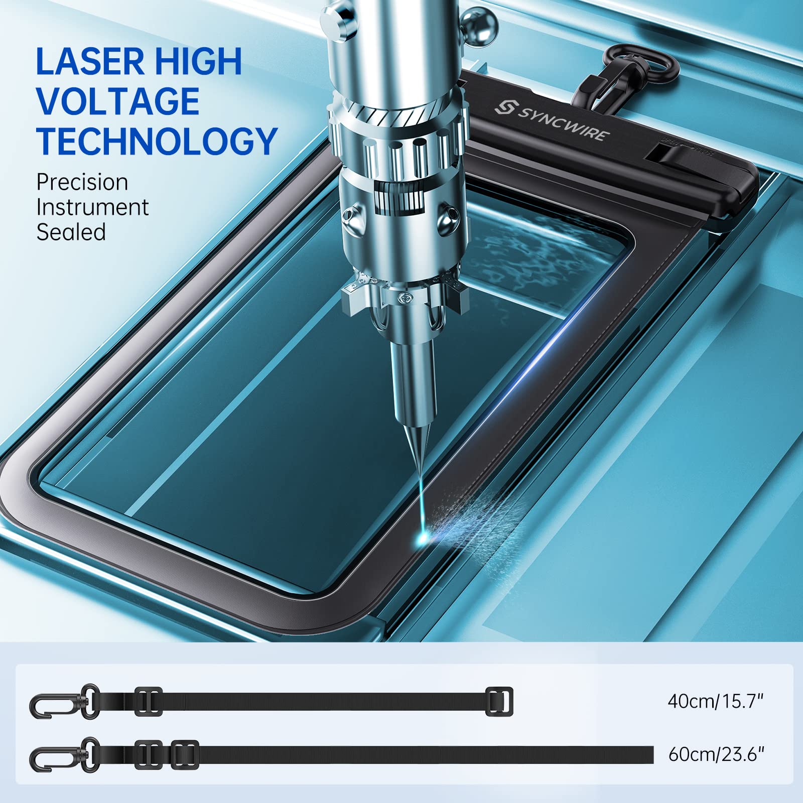 SYNCWIRE Waterproof Phone Pouch [2-Pack] - IPX8 Waterproof Phone Case Dry Bag with Lanyard for iPhone 15/14/13/12/11 Pro/XS MAX/XR/X & Samsung S23/S22/S20 (Fits Phones Up to 7 Inches) - Perfect for Swimming, Beach, Kayaking & Outdoor Activities