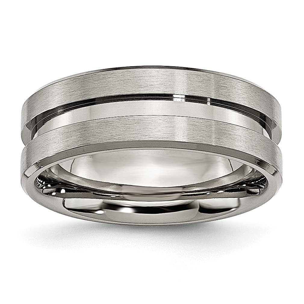 ICE CARATS 8mm Titanium Band Ring for Men - Durable Wedding Ring, Anniversary Gift for Him, Dad, Husband - Perfect for Everyday Wear & Special Occasions