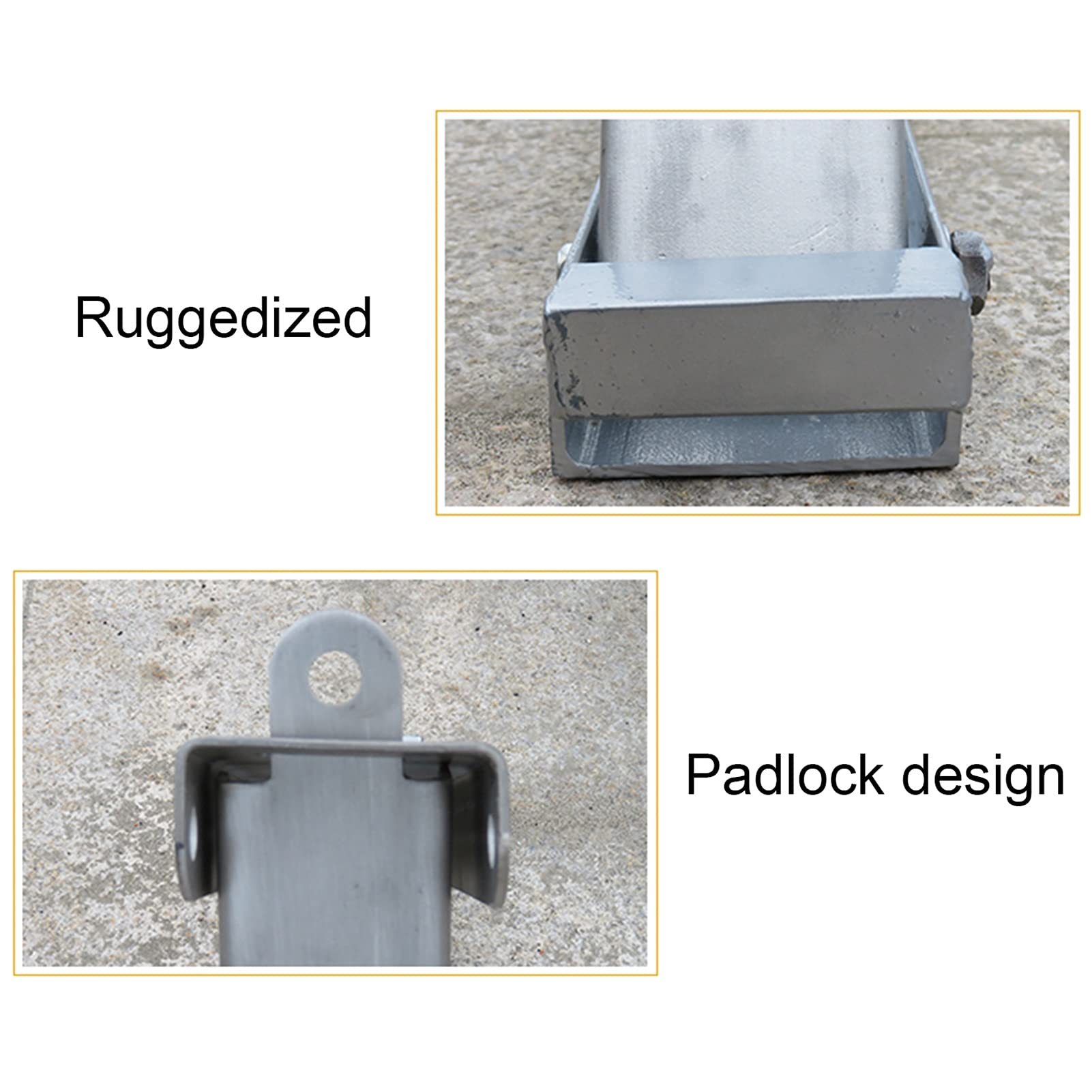 Foldable Parking Barrier - Removable Safety Bollard, Durable Stainless Steel Manual Parking Space Blocker for Commercial & Private Use - Perfect for Driveways, Garages & Parking Lots