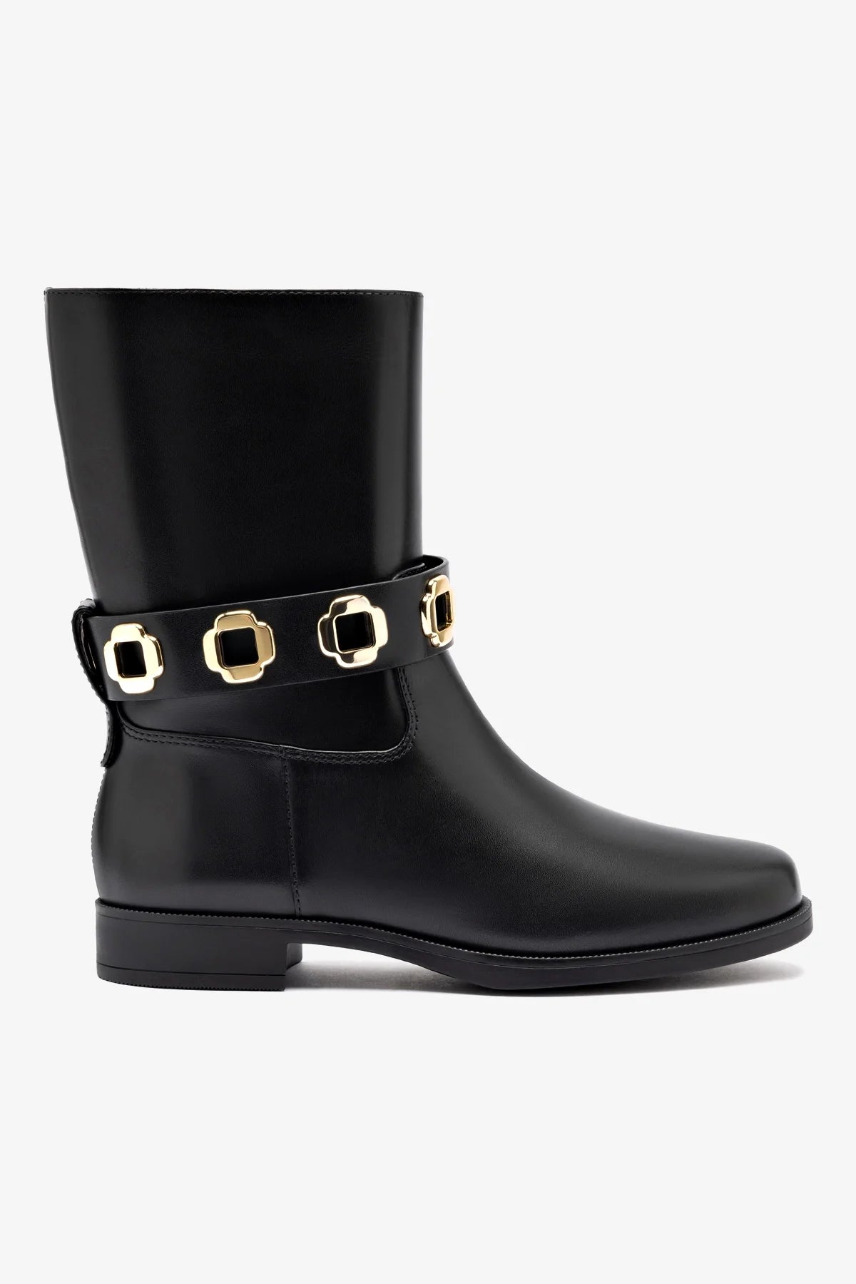 Waterproof Black Leather Milan Flat Bootie - Comfortable & Stylish Women's Ankle Boots for Casual Wear, Work & Outdoor Activities