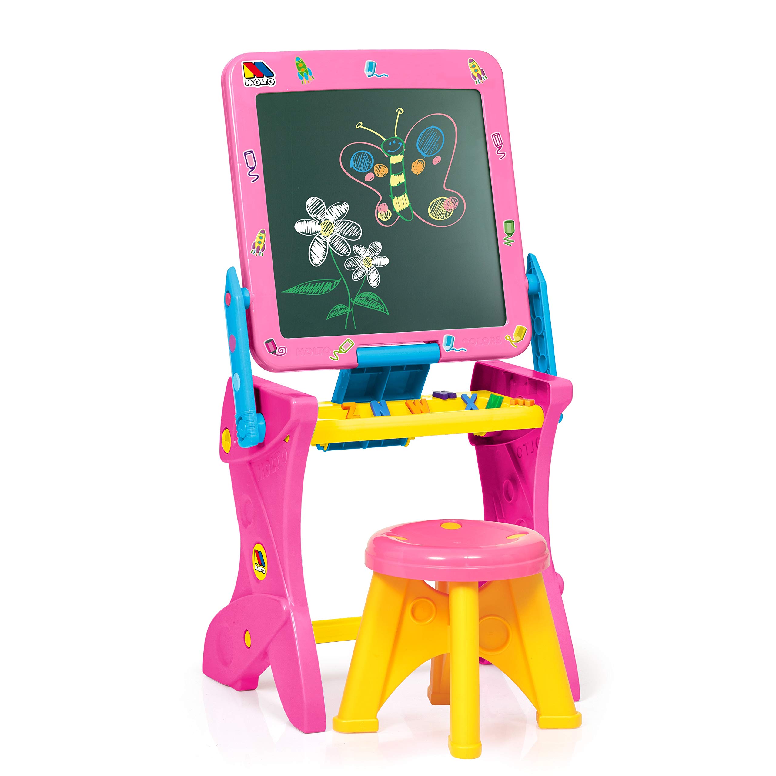 Kids Desk with Rose Design - Study Table for Children's Room, Homework & Art Activities - Modern Study Desk for Girls & Boys - Perfect for Bedroom, Playroom & Homeschooling