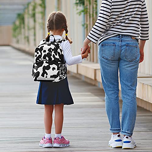 QUGRL Cute Cow Print Kids Backpack with Adjustable Leash - Toddler Backpack for Boys & Girls (3-8 Years) - Perfect for Kindergarten, Preschool, Nursery, School & Travel - Lightweight & Durable Baby Travel Bag