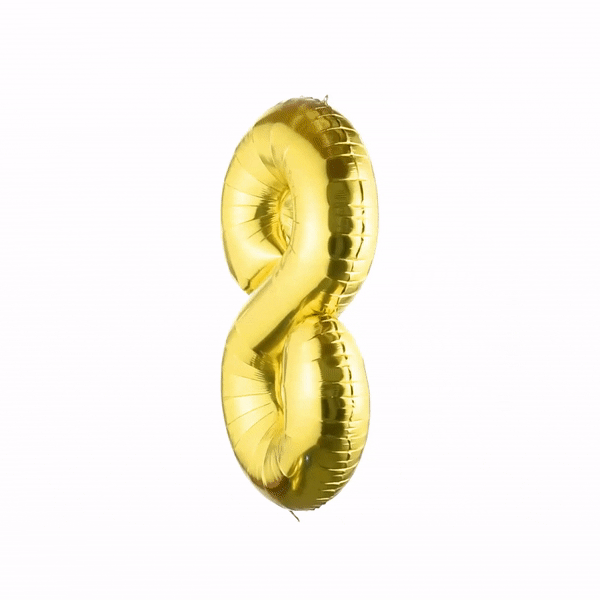 Balloonify Gold Mylar Number 8 Balloon - 40 Inch Large Foil Balloon for Birthday Parties, Anniversaries & Special Events (1 Count Box)