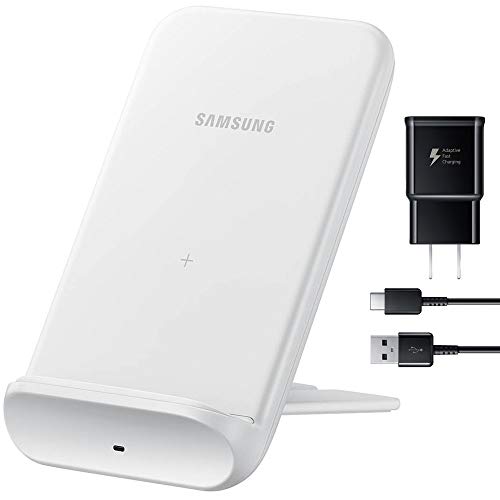 Samsung EP-N3300T 9W Convertible Wireless Charging Stand with 15W Fast Charging Cube | Renewed Like New in White | Perfect for Home, Office & Travel Charging