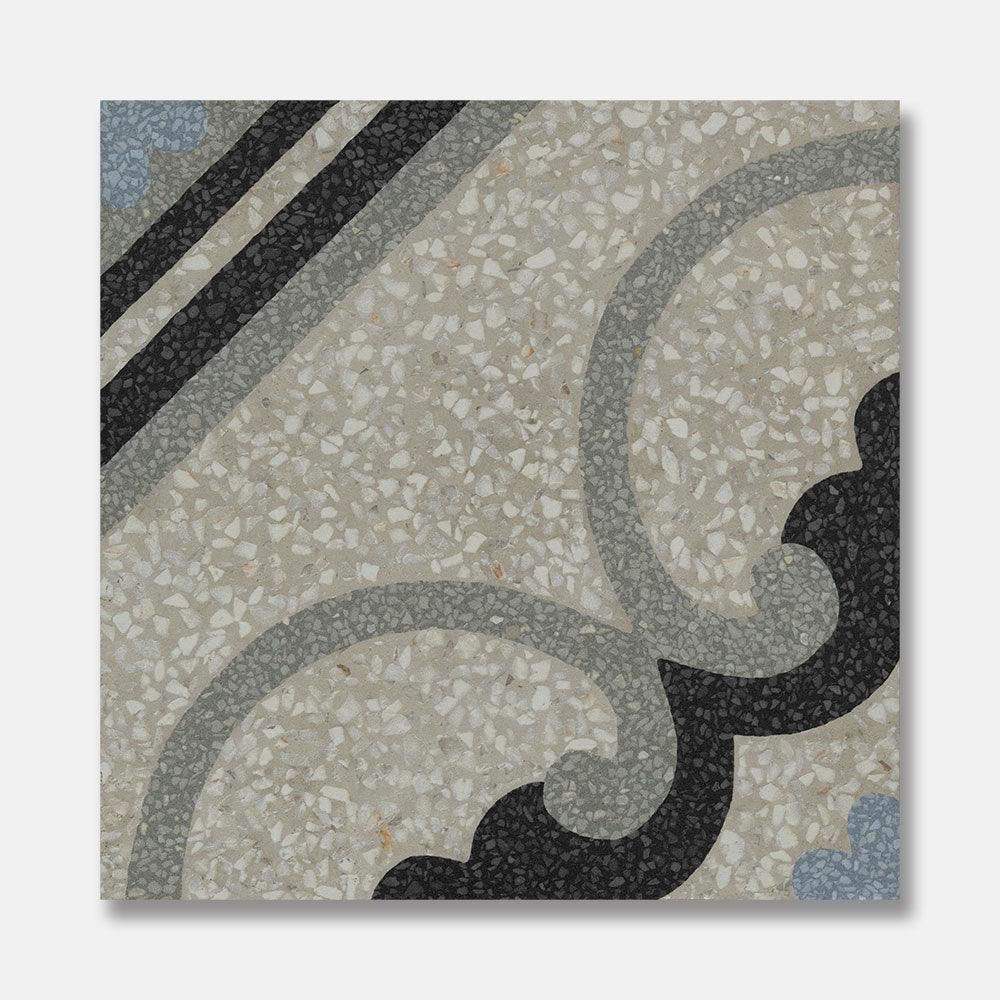 Heritage Iris Encaustic Look 200x200 Matt Tile - Premium Ceramic Wall & Floor Tiles for Bathroom, Kitchen Backsplash and Living Room Decor