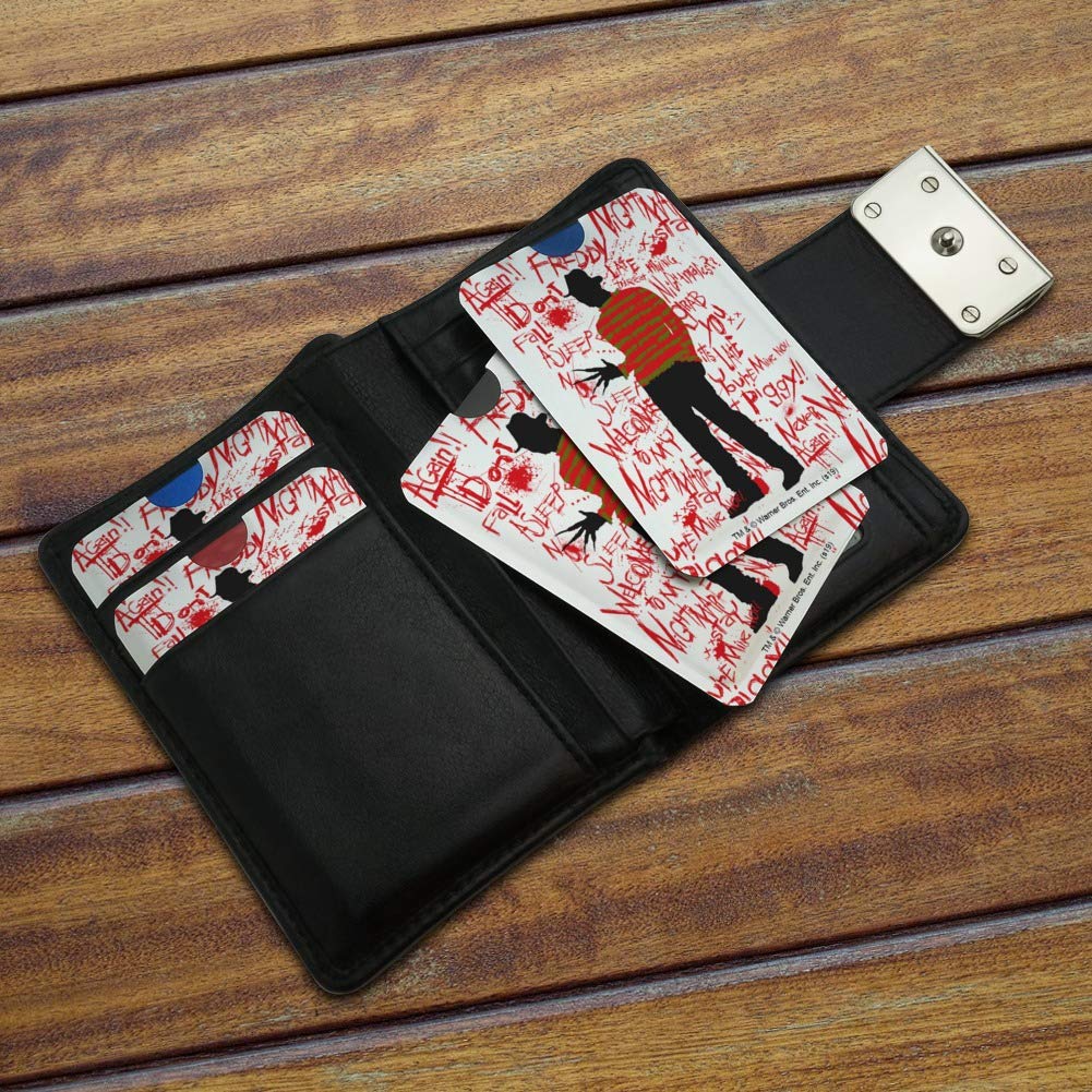 Freddy Krueger Nightmare on Elm Street RFID Blocking Credit Card Holder - 4 Pack for Wallet & Purse Protection - Prevent Digital Theft at Stores, Travel & Daily Use