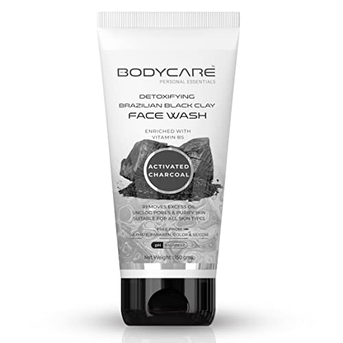 MY BODYCARE Detoxifying Charcoal Face Wash for Acne Prone Skin - Oil Control & Pimple Treatment with Brazilian Black Clay & Activated Bamboo Charcoal - Vitamin B5 Facial Cleanser for Clear Skin (150g) - Perfect for Daily Skincare Routine & Deep Cleansing