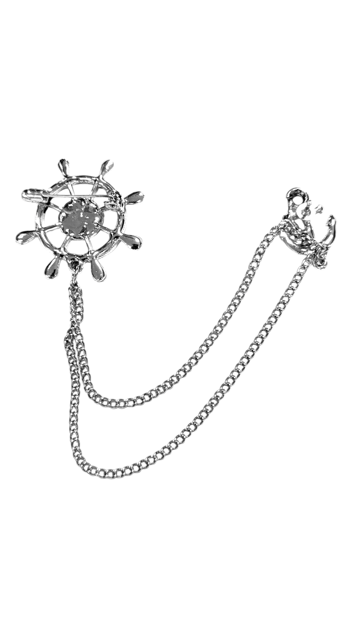 Dupsie's Nyumbani Amani Silver and Black Lapel Pin Brooch - Elegant Accessory for Suits, Blazers, and Formal Occasions
