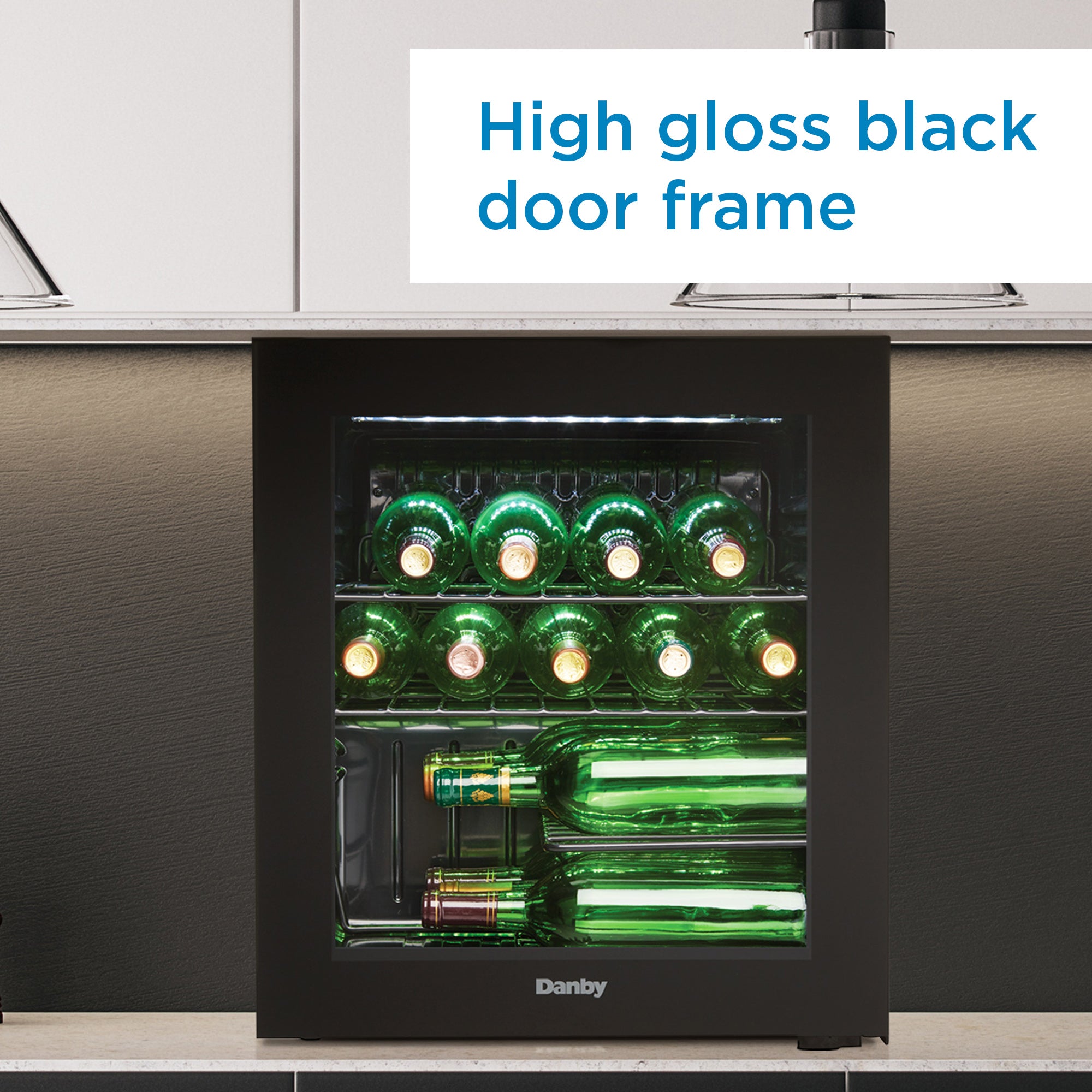 Danby DWC018A1BDB 16 Bottle Freestanding Wine Cooler - Black Stainless Steel Wine Fridge for Home, Kitchen, or Bar - Perfect for Wine Storage & Entertaining