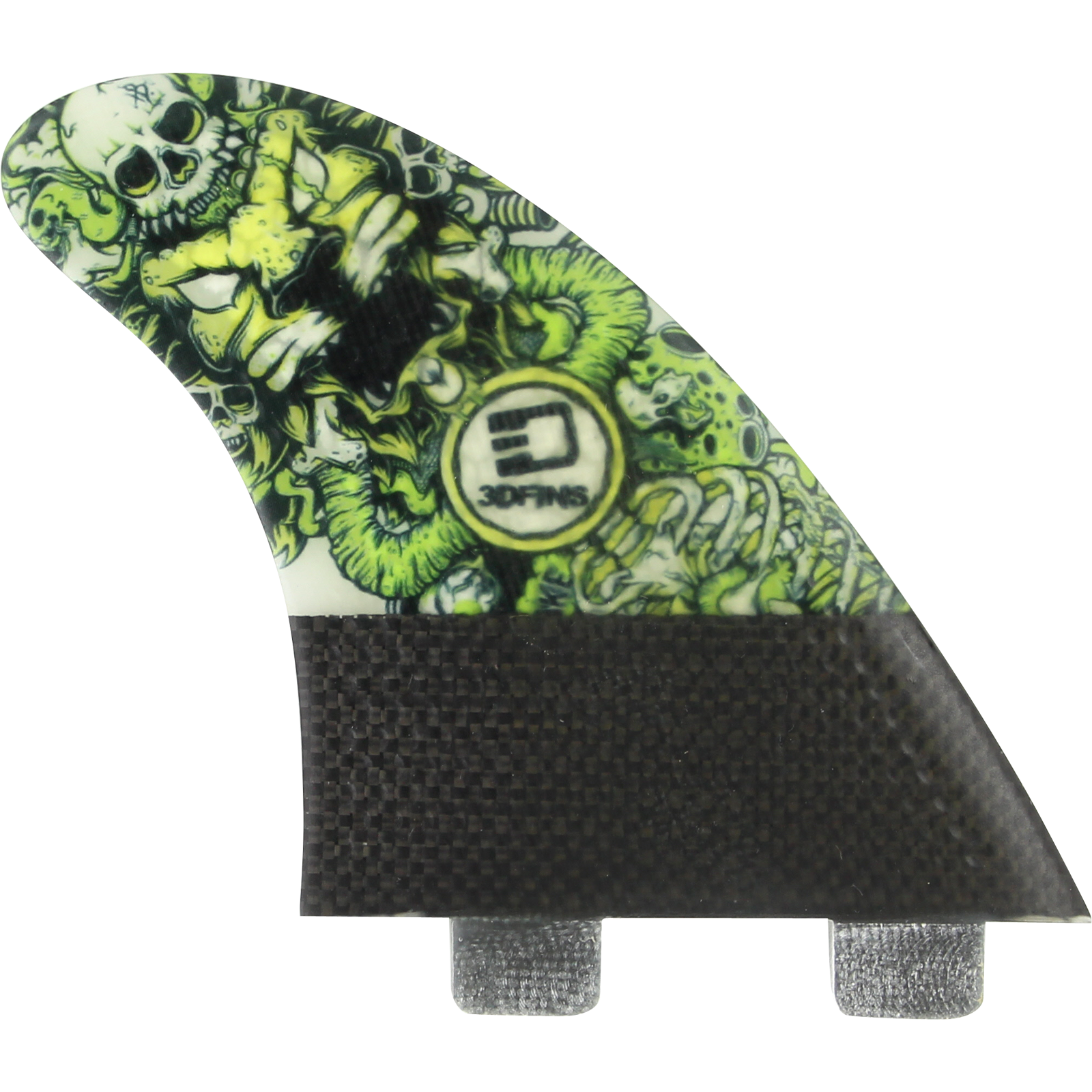 3D Darkside Carbon Twin Tab 6.0 Lion Head Surfboard Fins - Set of 3 Pieces for High-Performance Surfing & Wave Riding