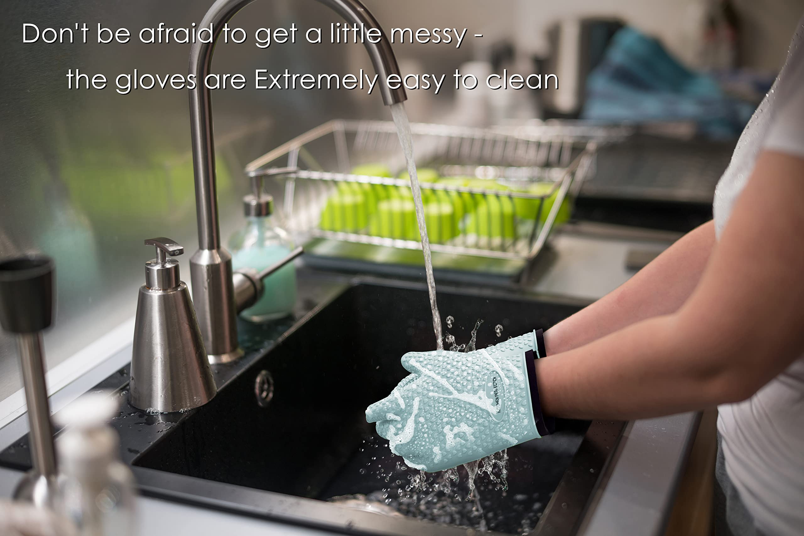 KITCHEN PERFECTION XL Heat Resistant Silicone BBQ Gloves - 1472°F Extreme Heat Protection for Grilling, Smoking & Frying | Waterproof Oven Mitts for Grill, Fryer & Pit | Premium Value Set with 3 Free Accessories | Perfect for Outdoor Cooking, Camping & Backyard BBQs