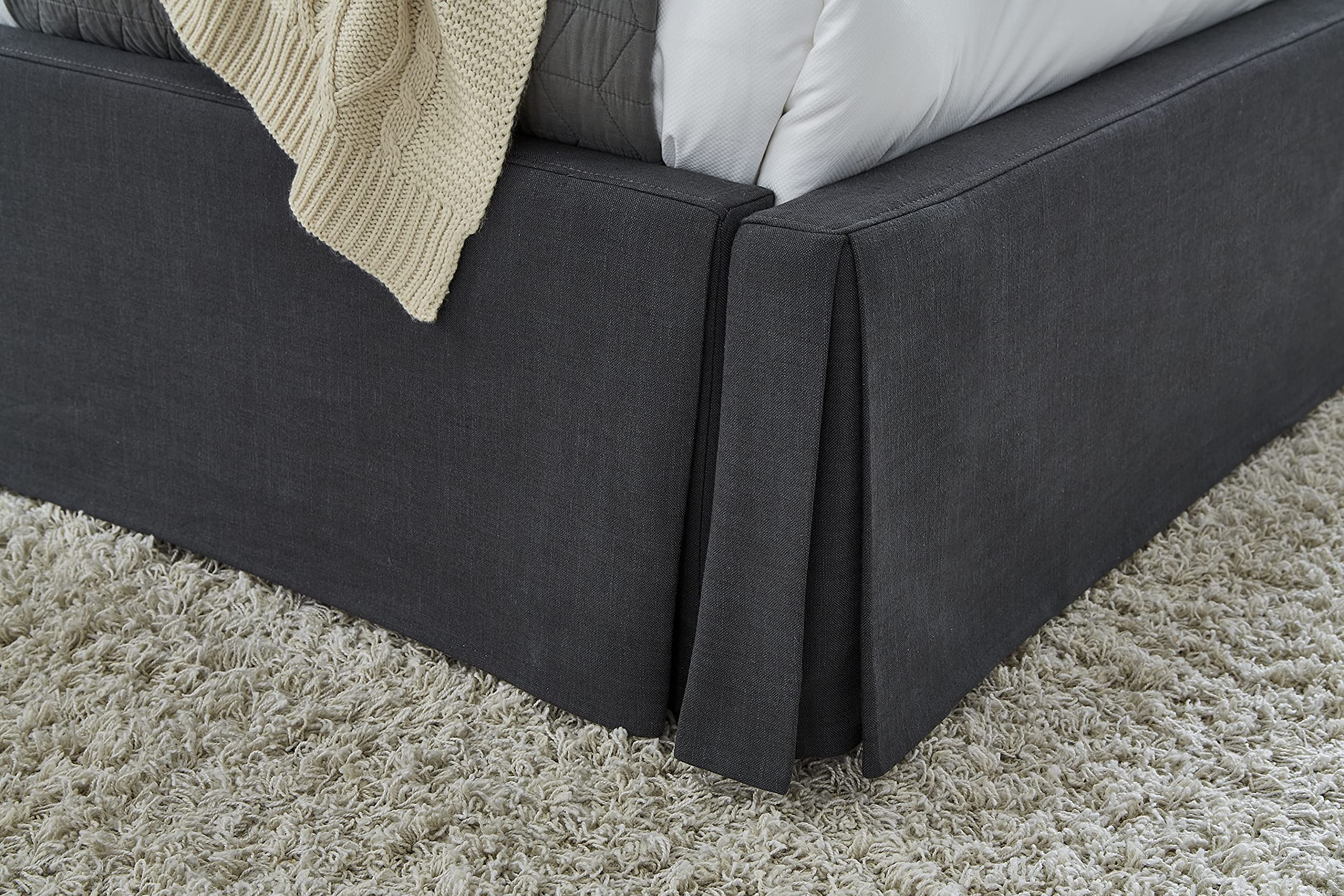 Modus Solid Wood King Size Panel Bed with Iron Accents - Cheviot Finish - Durable & Stylish Bedroom Furniture for Master Suites & Guest Rooms