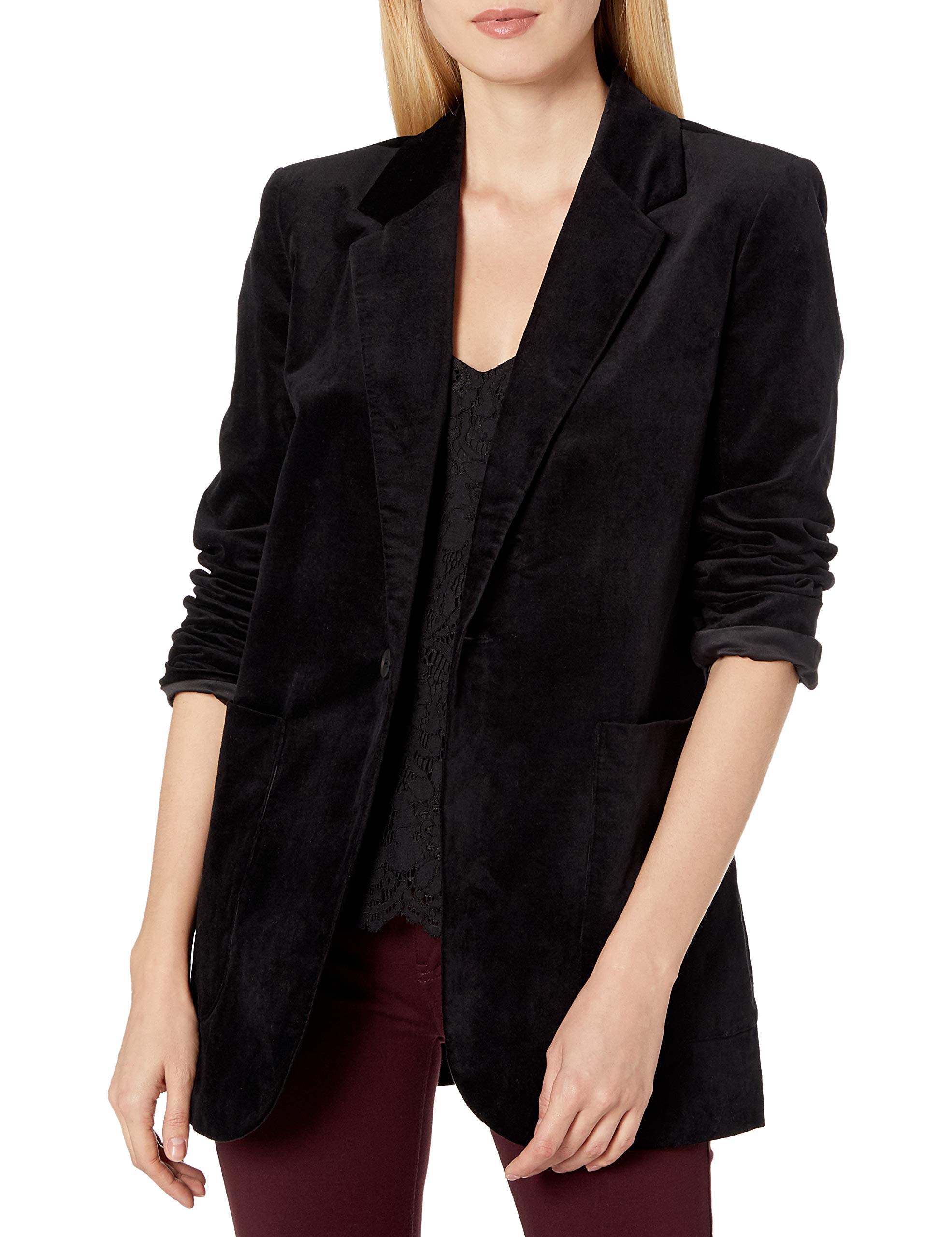 AG Adriano Goldschmied Baylee Women's Oversized Velvet Blazer Jacket - Elegant Plus Size Business Casual Wear for Office, Parties & Special Occasions