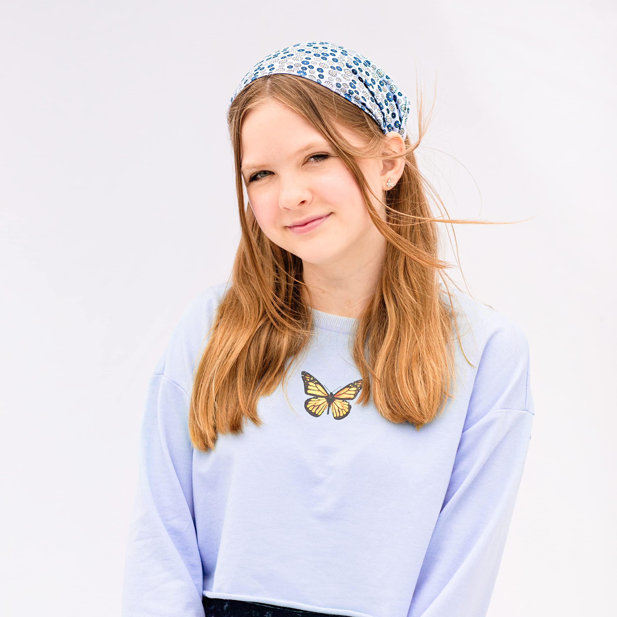 FROG SAC & Mia Talerico Floral Headbands for Girls and Women - Boho Scarf Bandanas, Kerchief Hair Accessories Pack for Teens - Perfect for Parties, Festivals, and Everyday Fashion