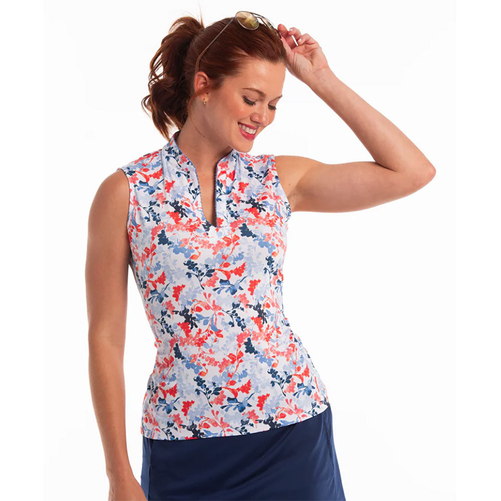 EP New York Women's Floral Print Short Sleeve Golf Polo Shirt - Breathable & Stylish for Golf, Tennis & Casual Summer Wear
