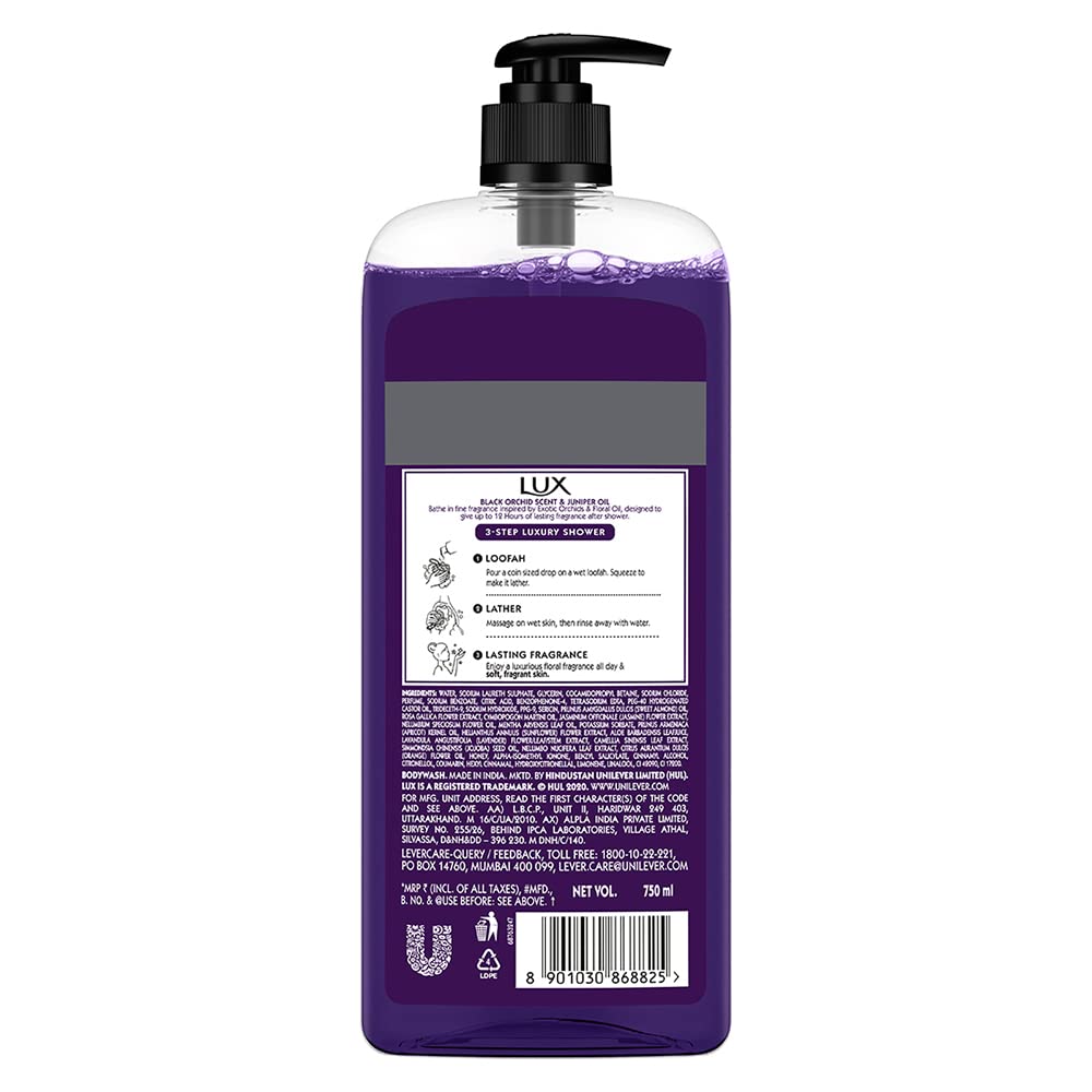 Lux Fragrant Skin Body Wash - 750ml | Moisturizing & Hydrating Shower Gel for Soft, Smooth Skin | Perfect for Daily Use, Spa & Relaxation
