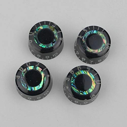4-Piece Abalone Blue Green Guitar Control Knobs for 6mm Potentiometers - Speed, Volume & Tone Knobs Compatible with LP Electric Guitars | Perfect for DIY Guitar Upgrades & Replacement Parts