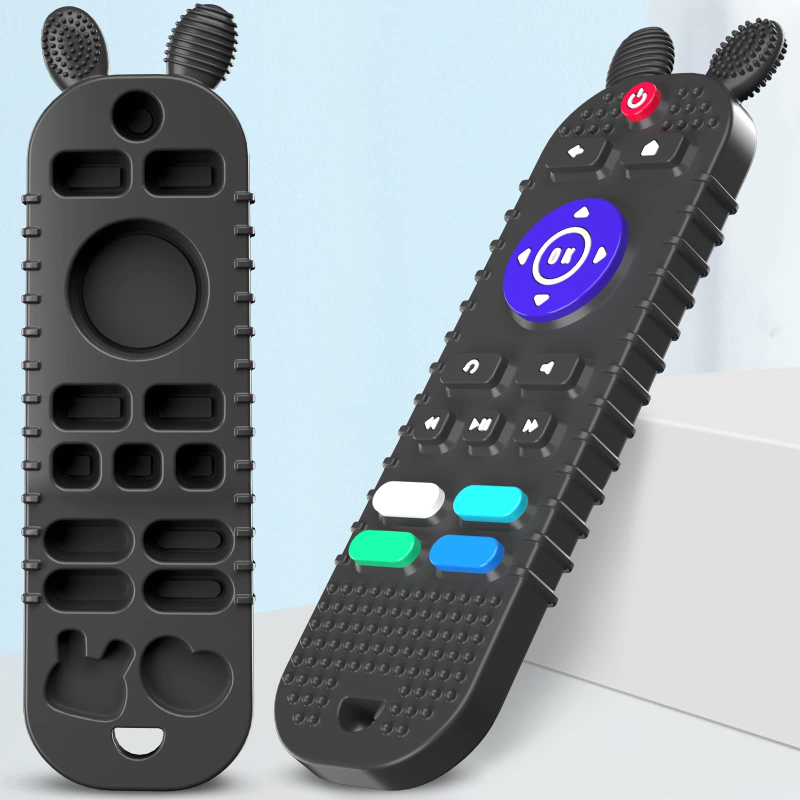 Soft Silicone Baby Teething Toys - TV Remote & Phone Shape Teethers for Infants 6-12 Months | Safe Chew Toys for Soothing Sore Gums | Perfect for Home, Travel & Daycare Use