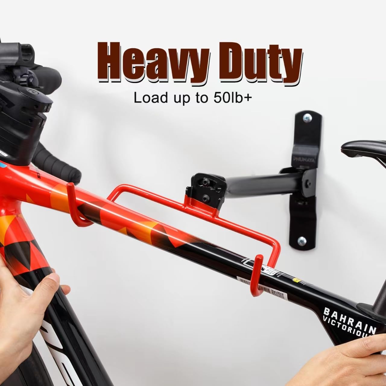 Heavy Duty Wall Mount Bike Rack - 2 Pack Foldable Adjustable Angle Bicycle Hanger with Rubber Protection for Garage Storage & Organization | Perfect for Small Spaces, Apartment Living & Cycling Enthusiasts
