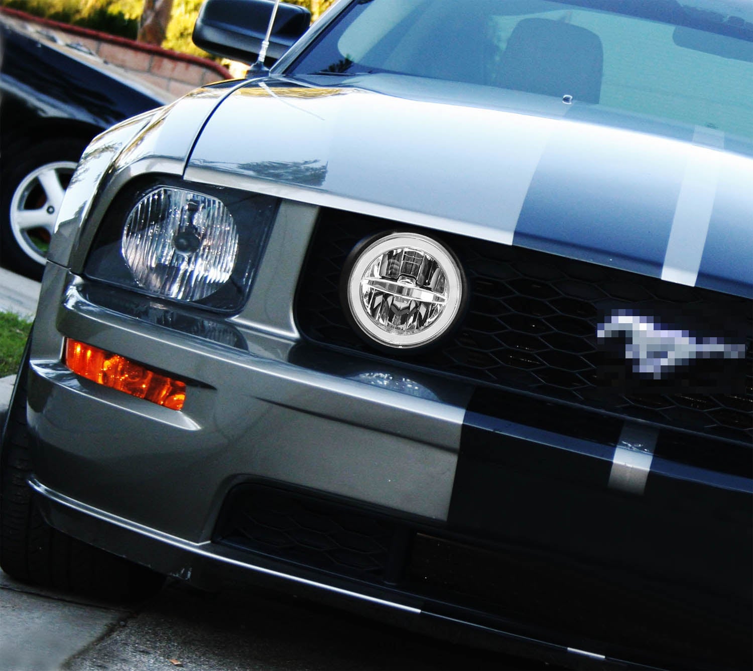 30W Rally Racing Style LED Halo Ring Fog Lights for 2005-2009 Ford Mustang - Durable Off-Road Fog Lamps with Bright Halo Rings for Night Driving & Car Shows