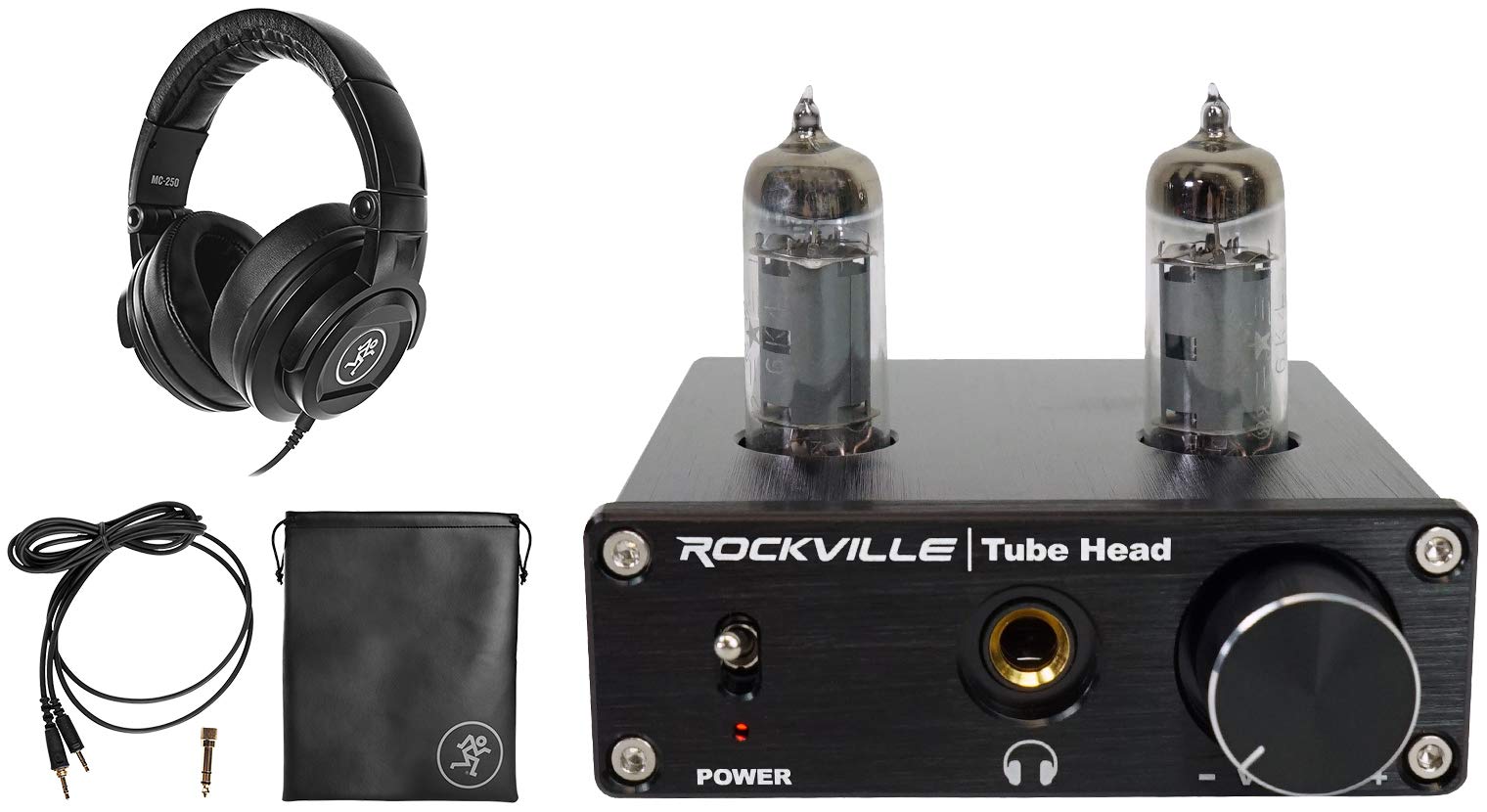 Mackie MC-250 Professional Closed-Back Studio Headphones with Tube Headphone Amplifier - Perfect for Music Production, Recording, Mixing & Critical Listening