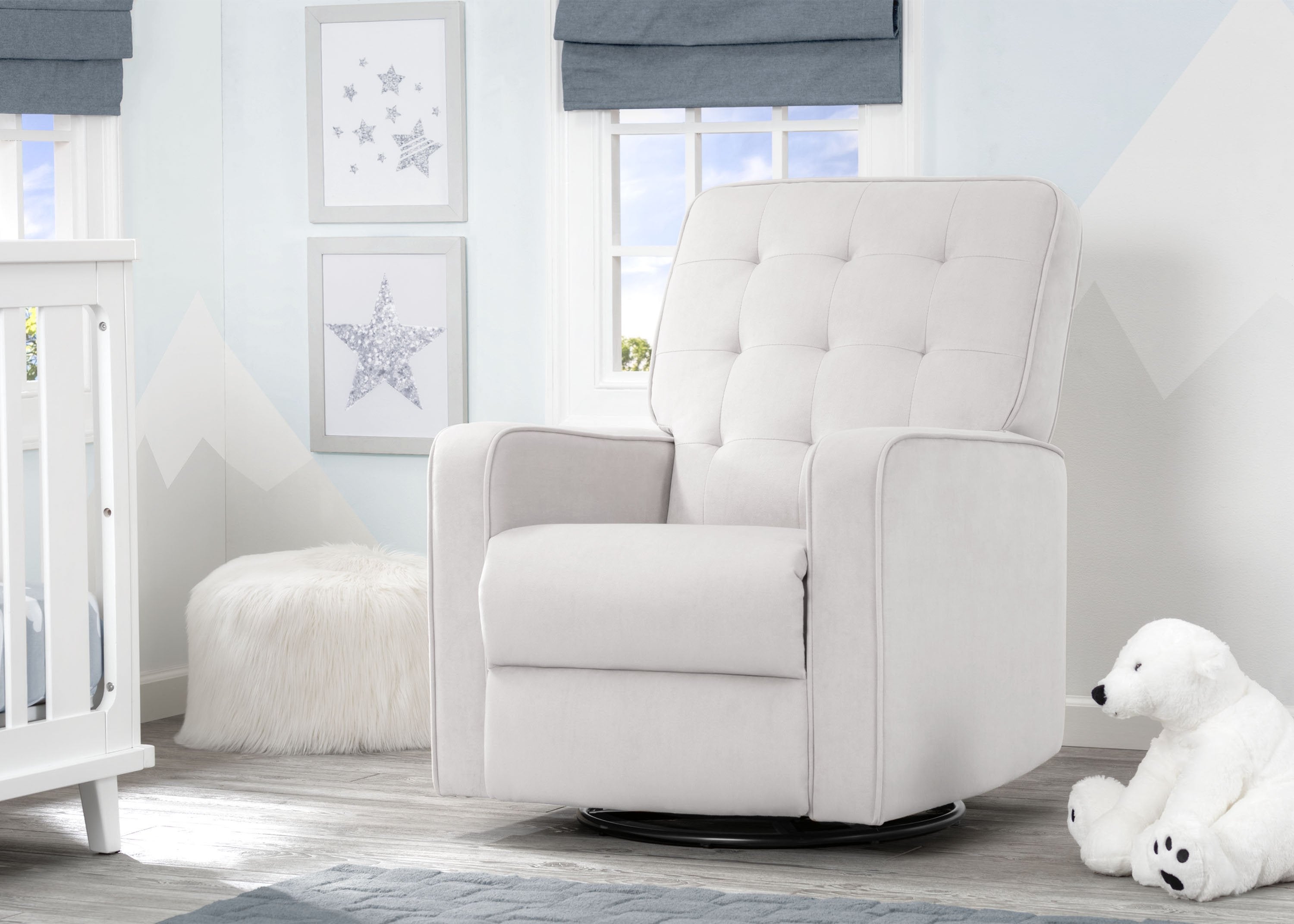 Premium Graham Nursery Glider Swivel Recliner Chair with LiveSmart Fabric by Culp - Perfect for Baby Nurseries, Breastfeeding & Relaxing in Nursery Rooms