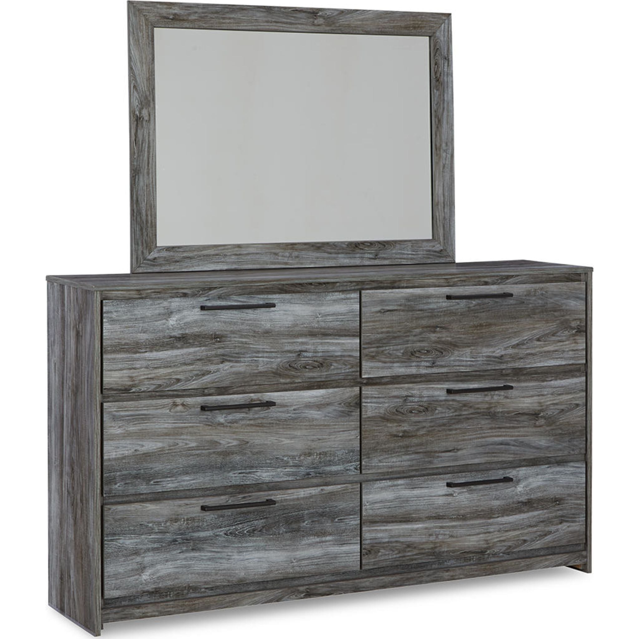 Baystorm Dresser with Mirror - Modern Gray Wooden Dresser for Bedroom, Living Room & Closet Organization - Perfect for Home Storage & Decor