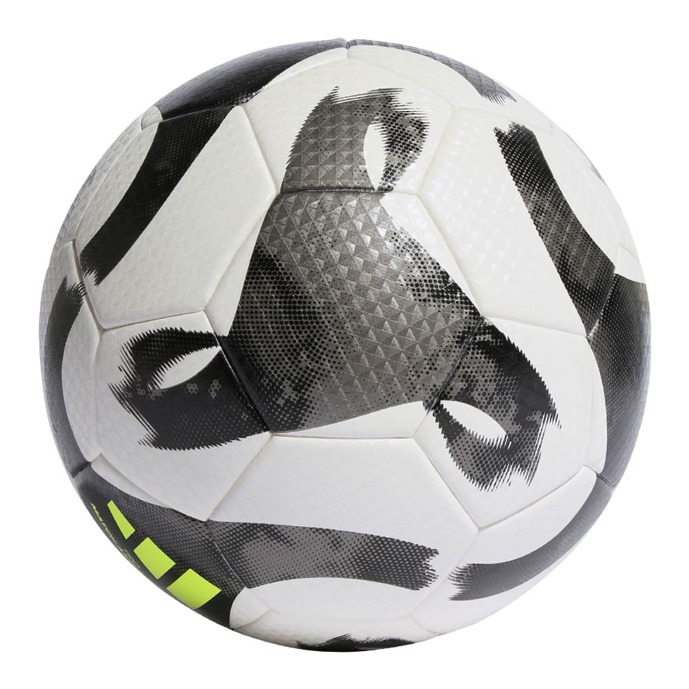 Adidas Tiro League AG Football - White/Black/Iron Metallic/Solar Yellow | Artificial Ground Soccer Ball for Training & Matches | Perfect for Outdoor & Indoor Play