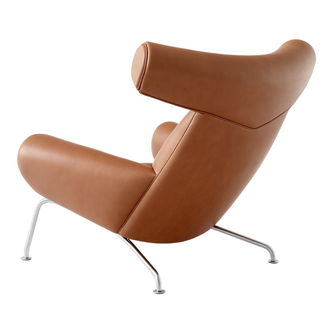 Erik Jørgensen Wegner Ox Chair - Mid Century Modern Leather Lounge Chair for Living Room, Office & Reading Nook - Scandinavian Design Replica
