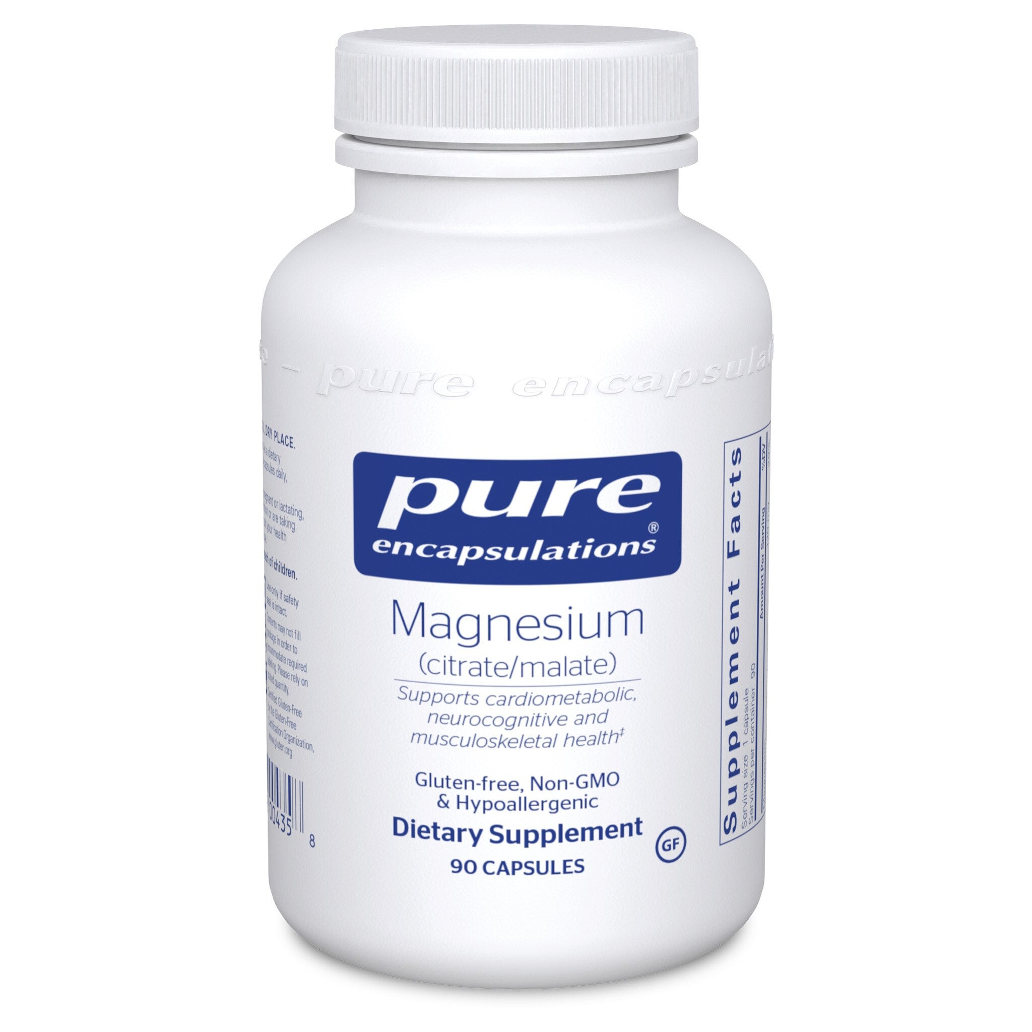 Pure Encapsulations Magnesium Citrate Malate Supplement - 120 Capsules for Muscle Relaxation, Sleep Support & Heart Health - Vegan, Non-GMO - Perfect for Athletes & Stress Relief