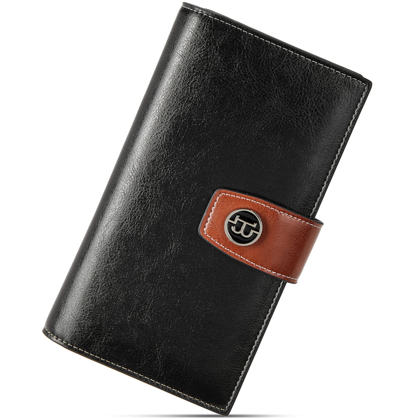BOSTANTEN Women's RFID Blocking Leather Wallet - Large Capacity Trifold Card Holder with Phone Pocket | Perfect for Everyday Use, Travel & Gift Giving